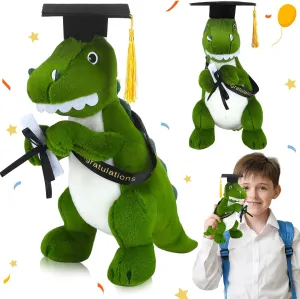 Lenwen Graduation Dinosaurs Plush Stuffed Animal Toy for Kids Stuffed Dinosaurs with Graduation Cap Diploma Sash for Class of 2025 Congrats Grad Party Gift Decor