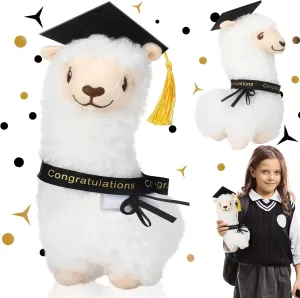 Lenwen Graduation Llama Plush Stuffed Animal Toy for Kids Stuffed Llama with Graduation Cap Diploma Sash for Class of 2025 Congrats Grad Party Gift Decor