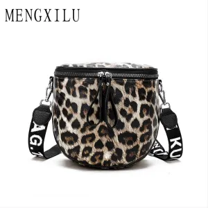 Leopard Print Saddle Woman Bag
