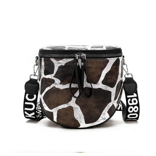 Leopard Print Saddle Woman Bag