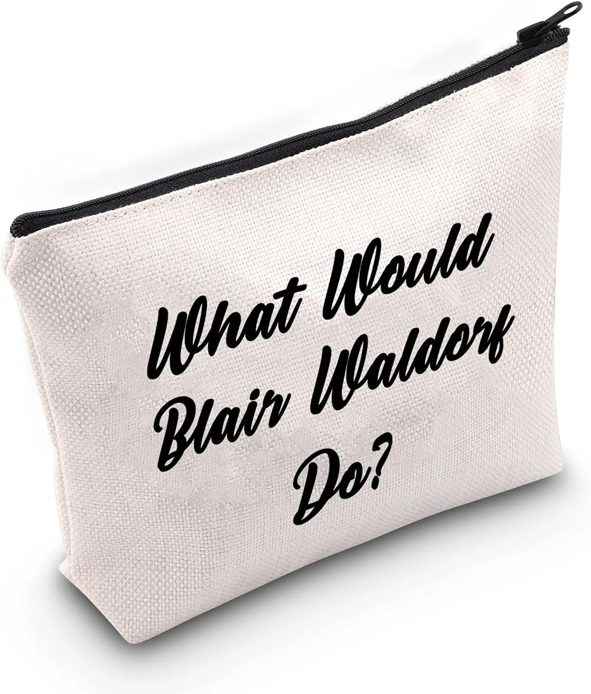 LEVLO Funny Gossip Lovers Gifts What Would Blair Waldorf Do Makeup Bags Blair Waldorf Quote Gift (What Would Blair Waldorf Do)