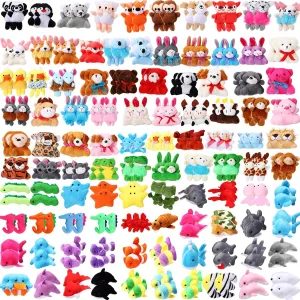 Leyndo 200 Pcs Mini Stuffed Animals Bulk Small Stuffed Animals Keychain Back to School Gifts Tiny Plush Toys for Classroom Rewards Carnival Prizes Birthday Party Favors(Cute)