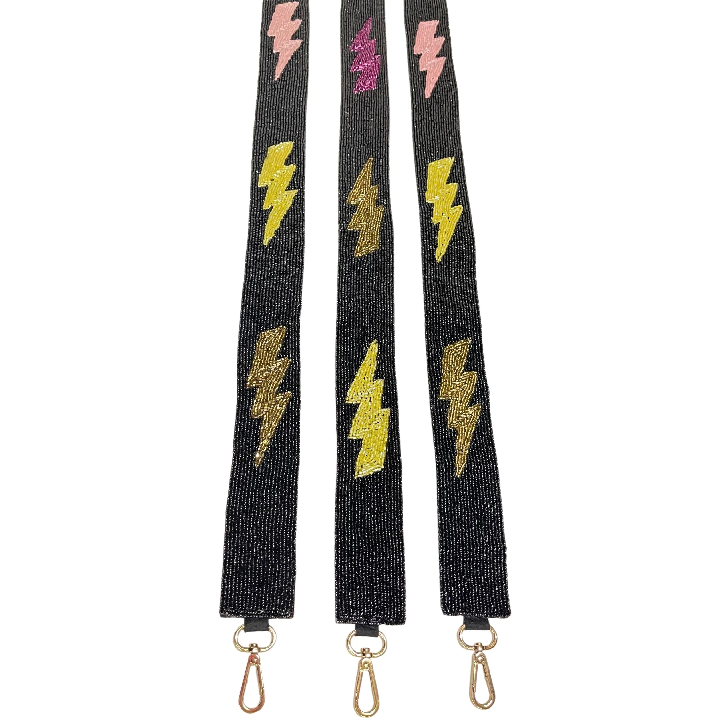 Lightening Bolt Beaded Purse Strap