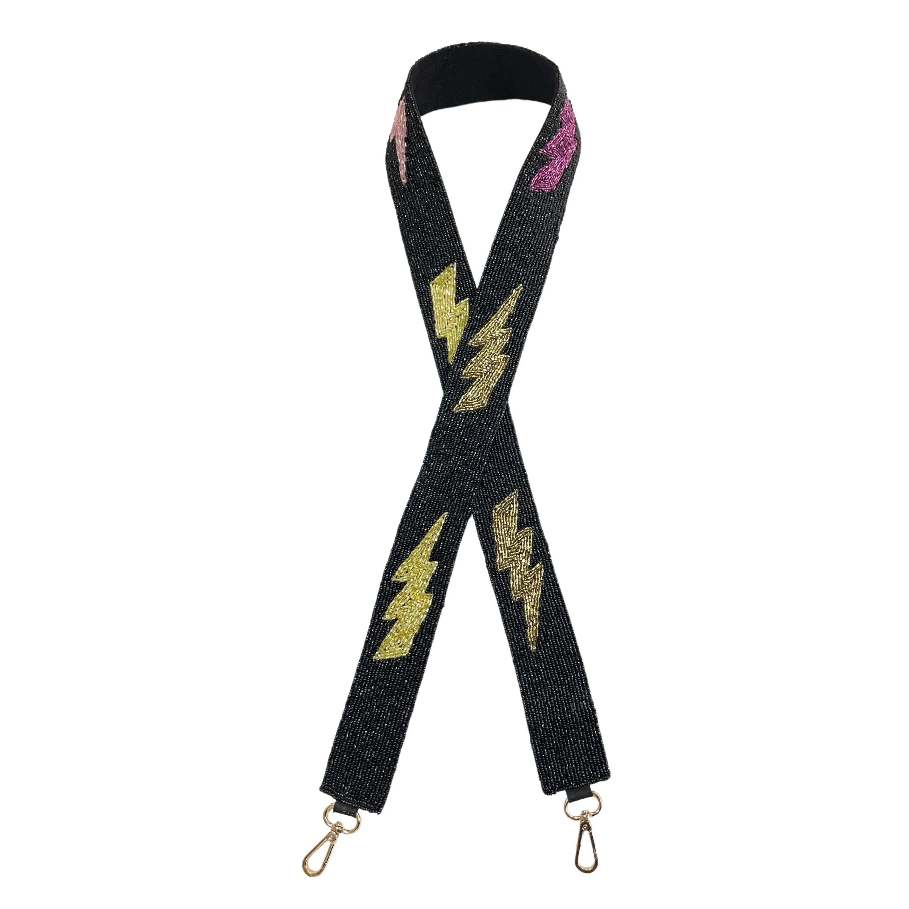Lightening Bolt Beaded Purse Strap