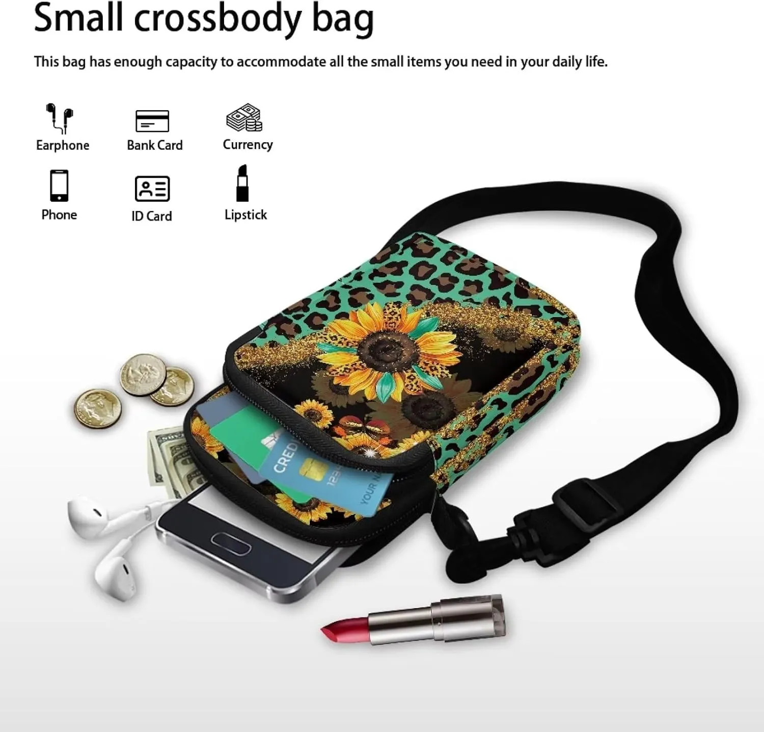 Lightweight Small Crossbody Bags Cell Phone Purses Travel Pouch Shoulder Bag for Women