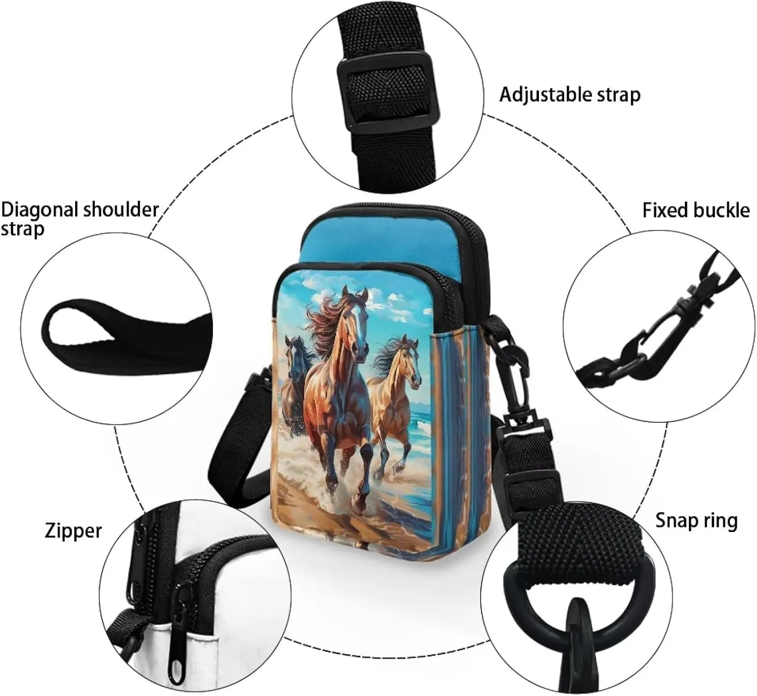 Lightweight Small Crossbody Bags Cell Phone Purses Travel Pouch Shoulder Bag for Women