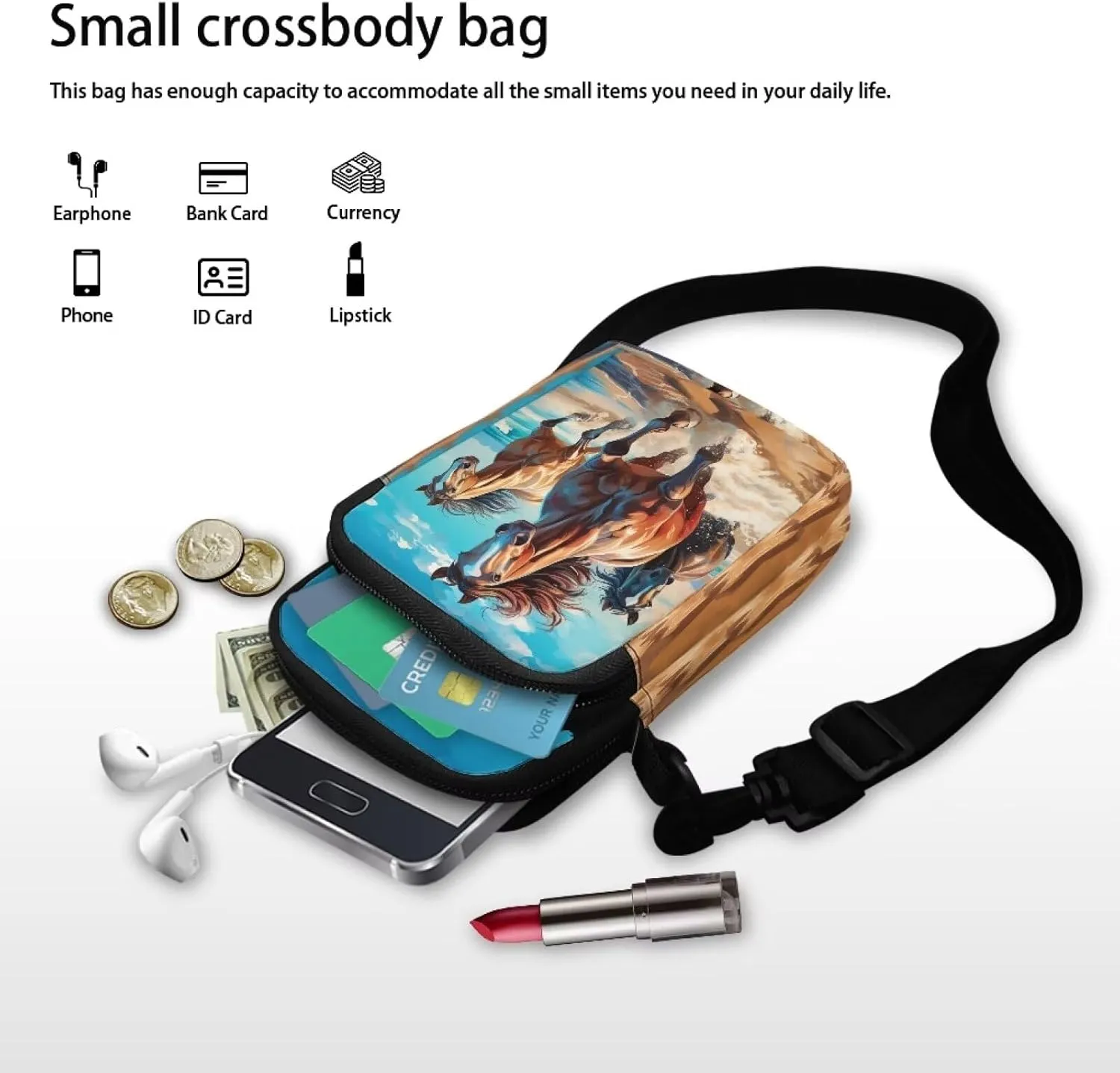 Lightweight Small Crossbody Bags Cell Phone Purses Travel Pouch Shoulder Bag for Women