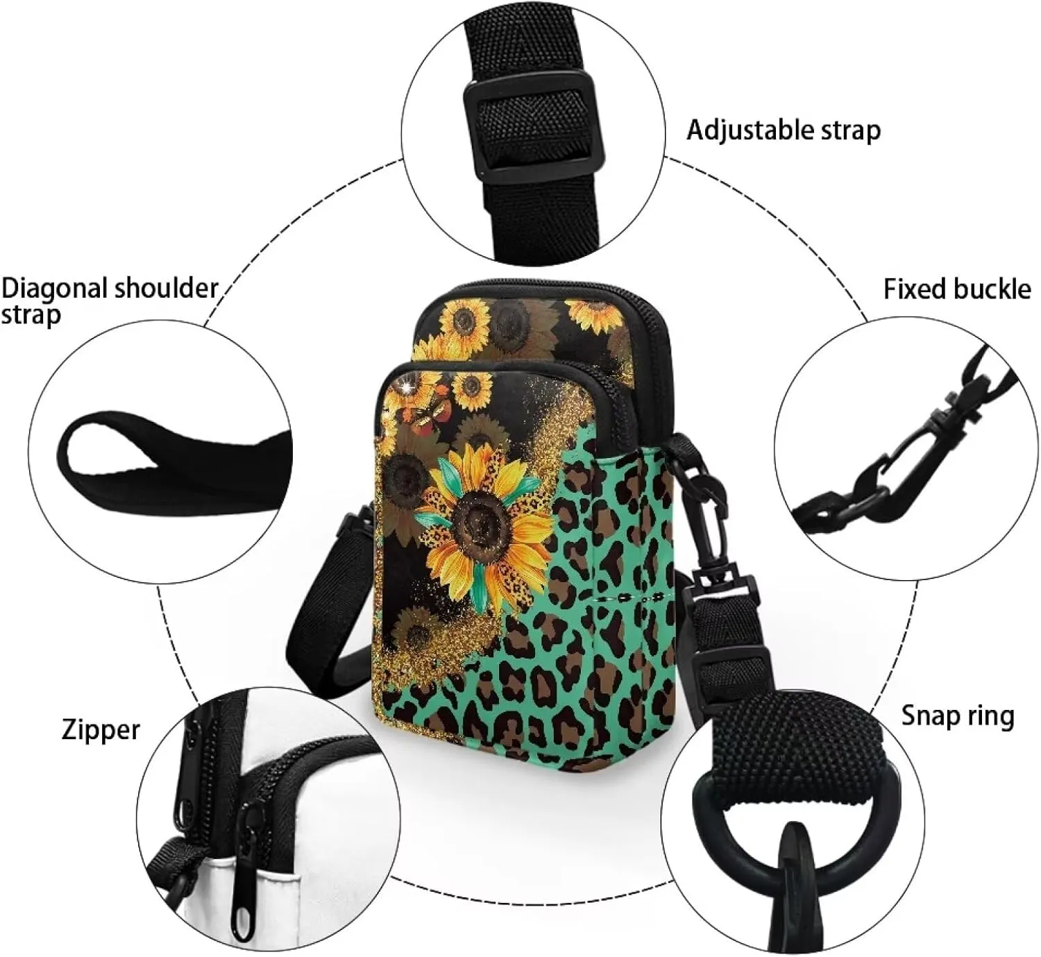 Lightweight Small Crossbody Bags Cell Phone Purses Travel Pouch Shoulder Bag for Women