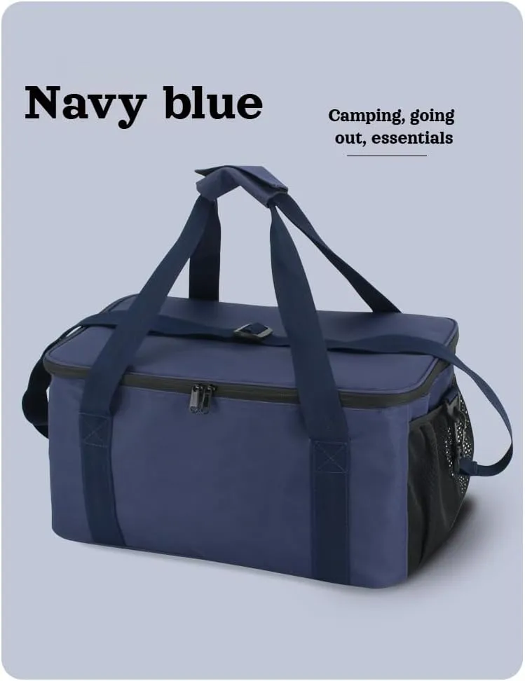 lilaBelle]【Heavy-Duty Camping Gear Organizer 40L Waterproof Storage Bag with Removable Dividers, Portable Cooking Utensil for Saudi Outdoor BBQ Fishing Trip