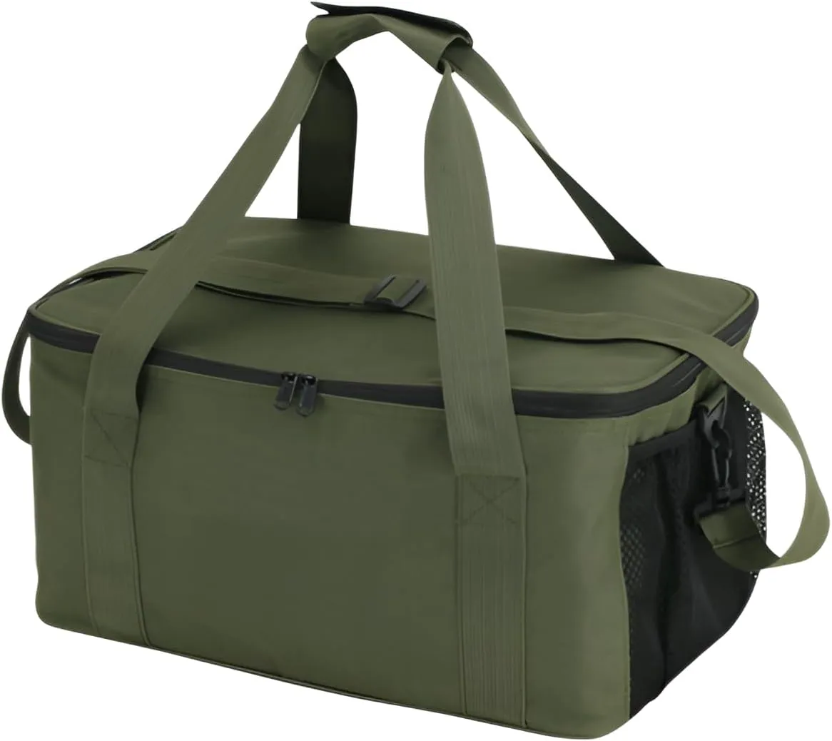 lilaBelle]【Heavy-Duty Camping Gear Organizer 40L Waterproof Storage Bag with Removable Dividers, Portable Cooking Utensil for Saudi Outdoor BBQ Fishing Trip
