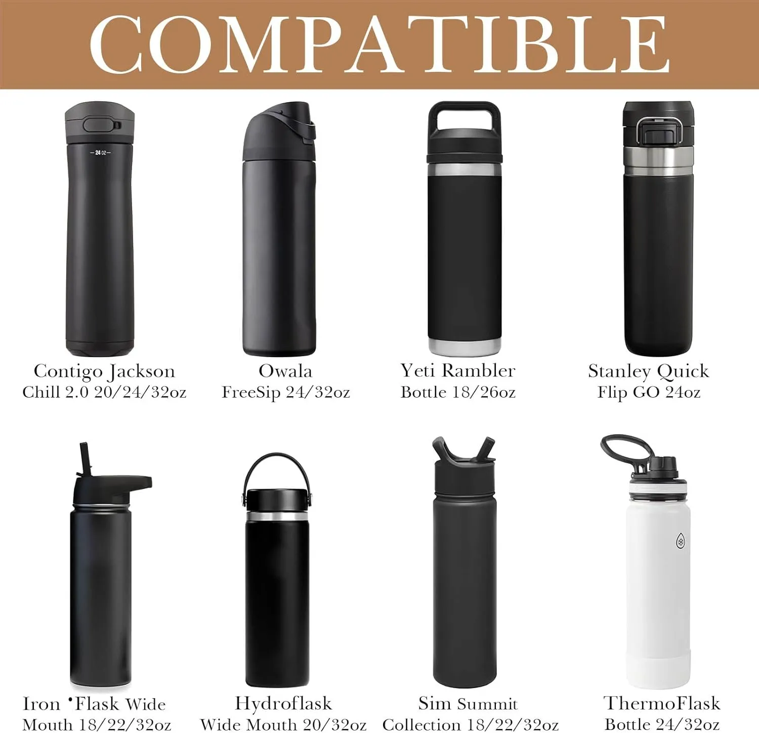 Linkidea Water Bottle Carrier with Strap Compatible with YETI Rambler Bottle 18oz/26oz, Owala FreeSip 24oz/32oz, Hydroflask, Waterbottle Sling Bag Holder, Shoulder Strap with Phone Pocket