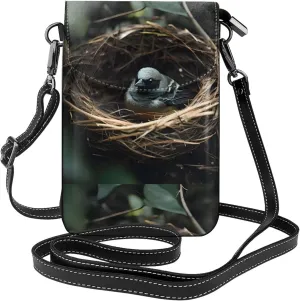 Little Bird Nest Women'S With Tassel Small Crossbody Leather Cell Phone Bag Purse For Walking Camping Shopping Dating