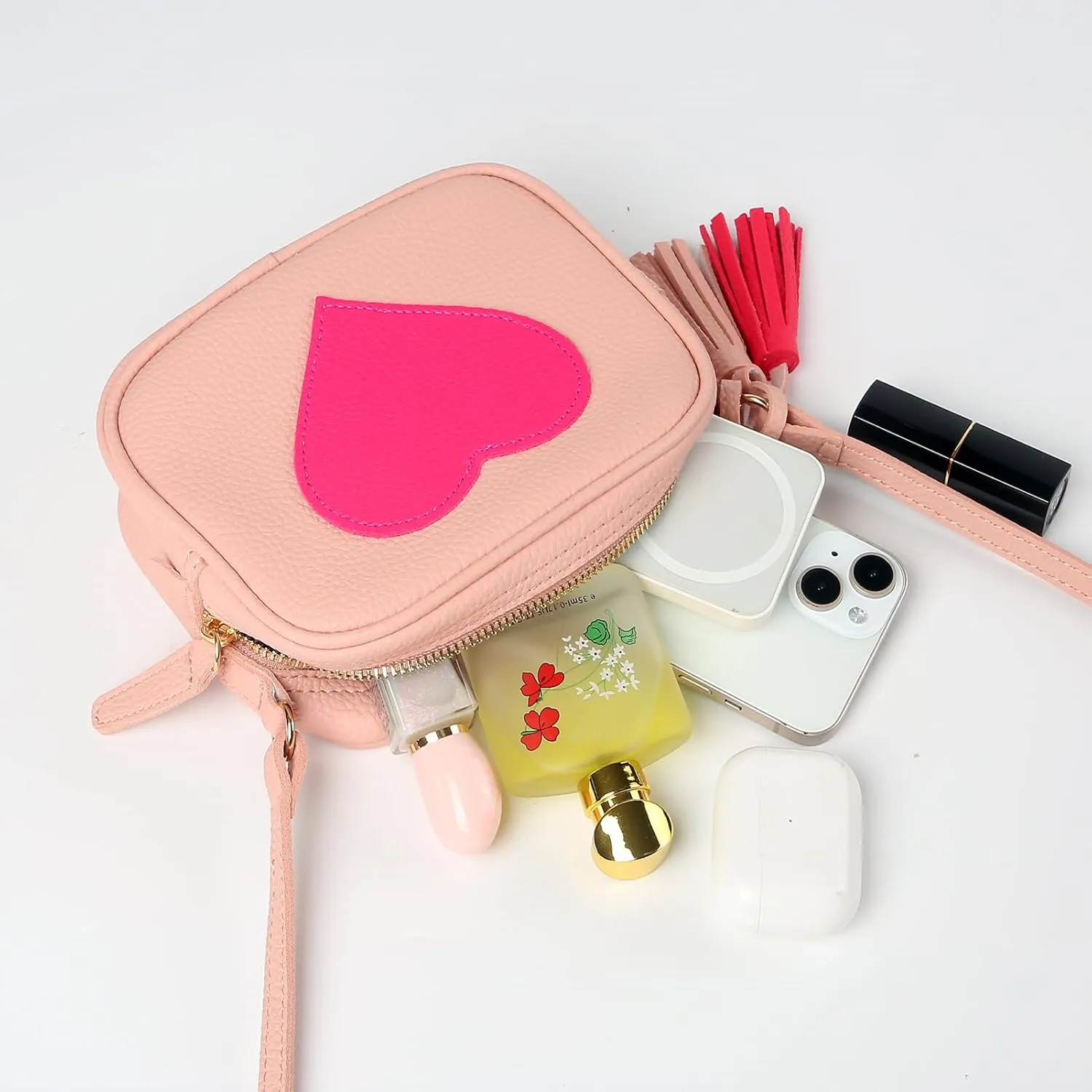 Little Girls Purse, Kids Heart Purse, Cute Crossbody Bag with Small Teens Girls Wallet Gift