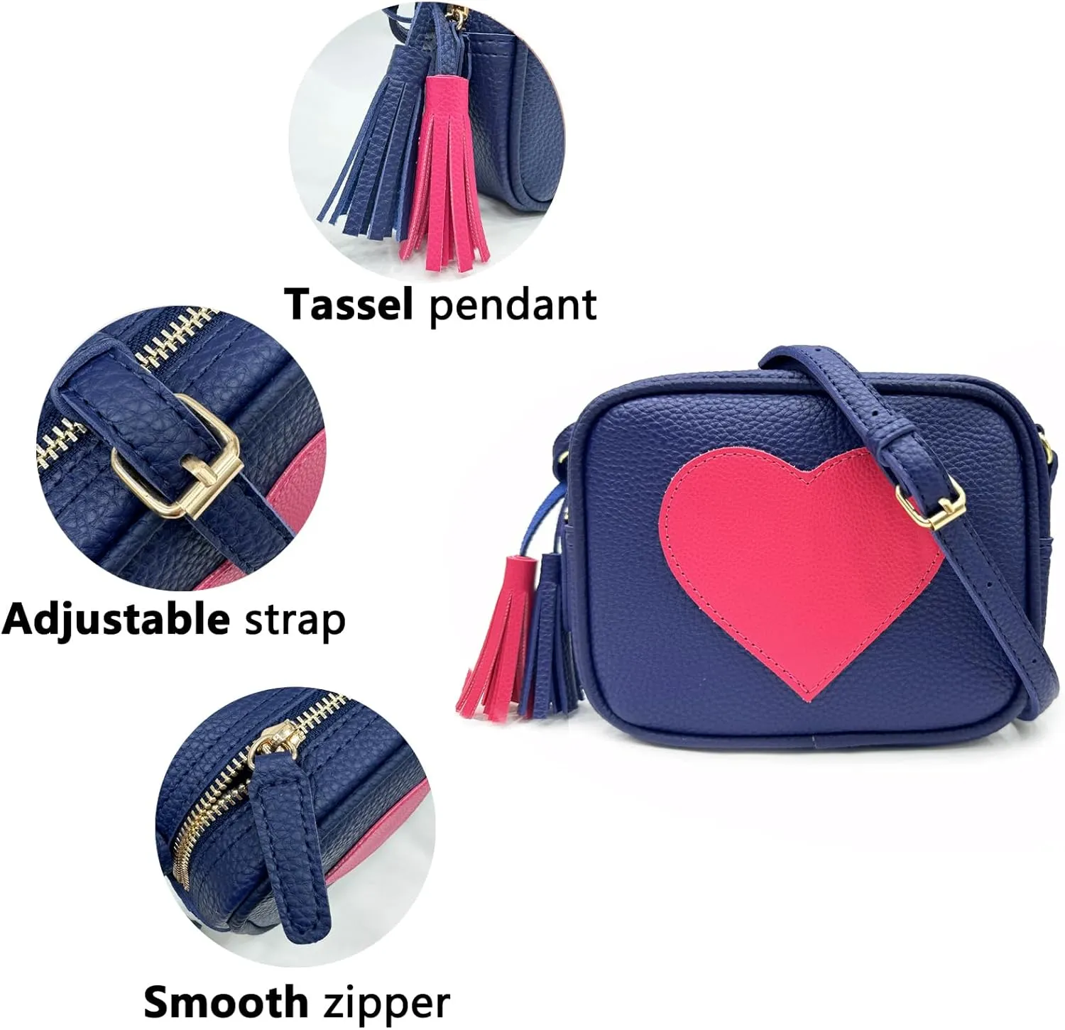 Little Girls Purse, Kids Heart Purse, Cute Crossbody Bag with Small Teens Girls Wallet Gift