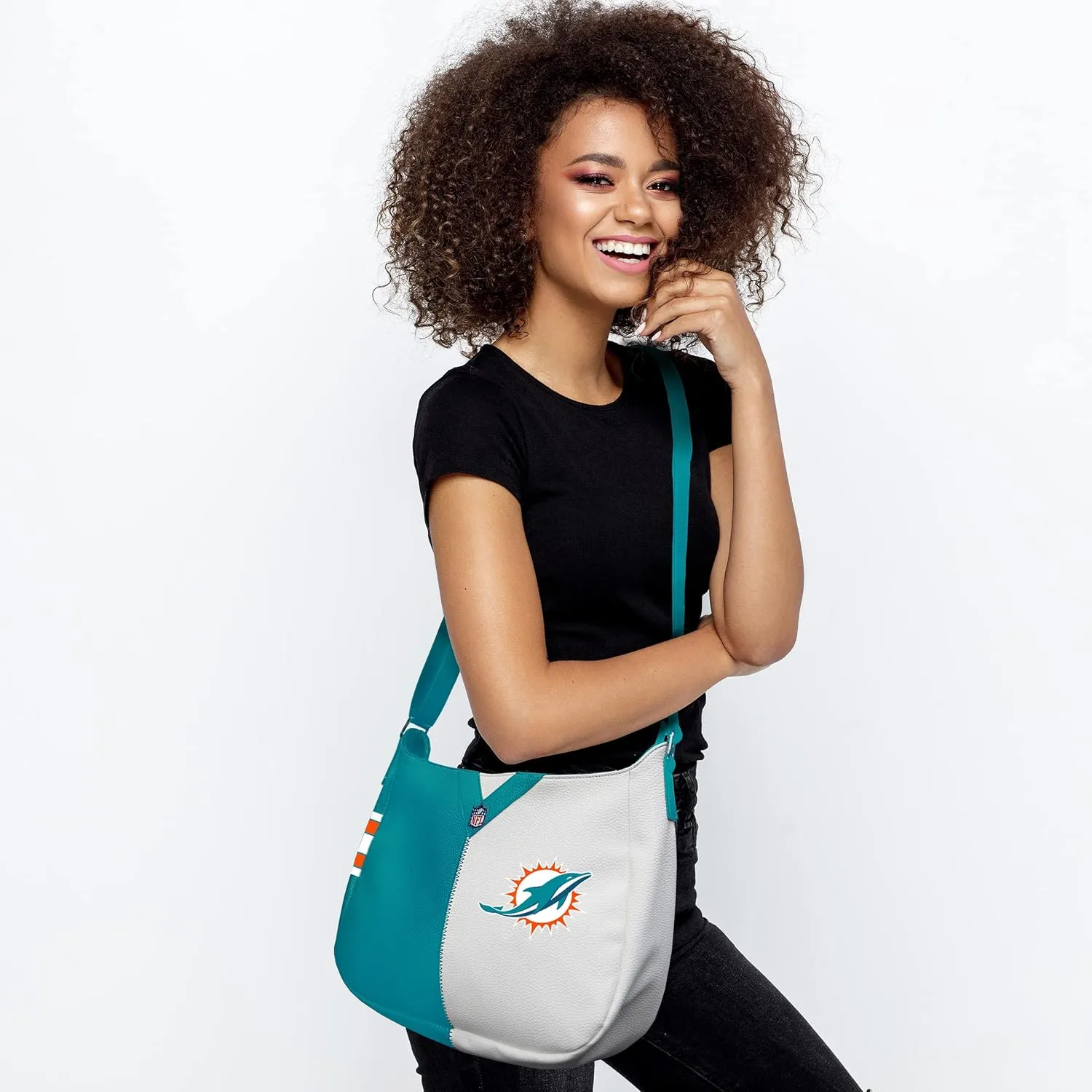 Littlearth NFL Pebble Split Hobo Bag, 14 x 4 x 10.5