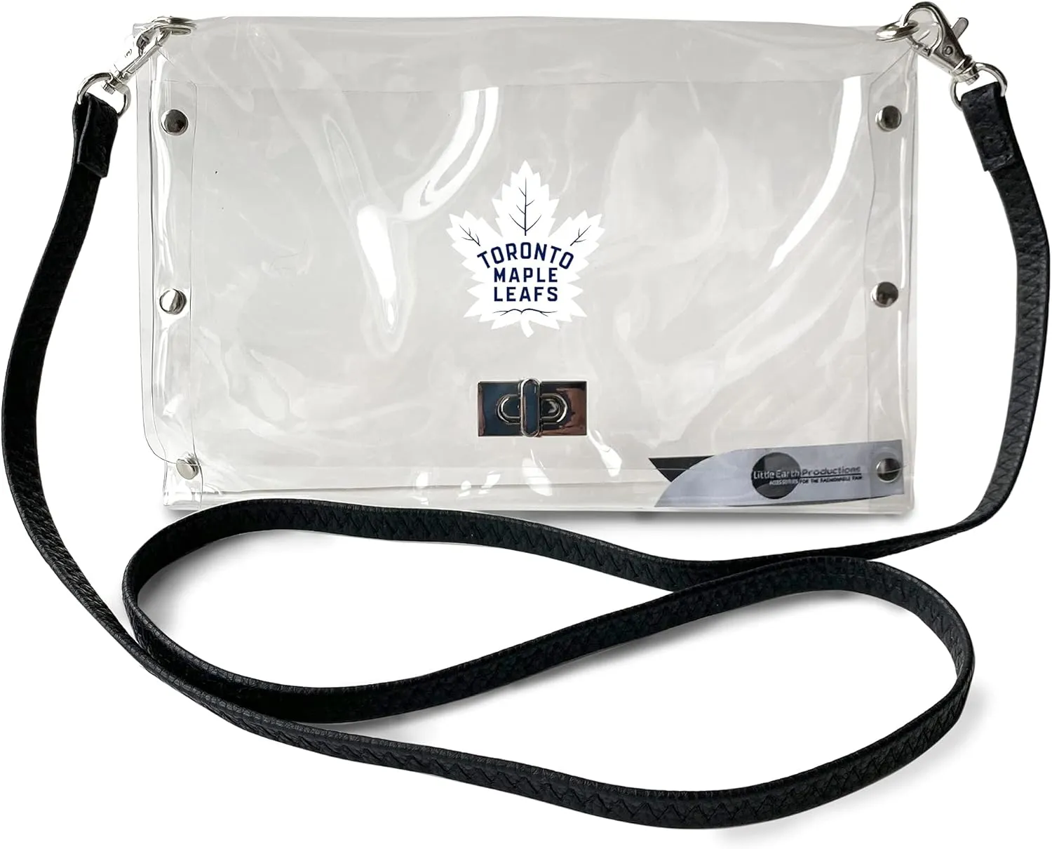 Littlearth NHL Womens NHL Clear Envelope Purse with Black Fashion Strap