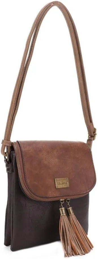 Liz Soto Kelsey Womens Crossbody Purse - Vegan Leather Over the Shoulder Bags with Tassels, Shoulder Cross Body Bag