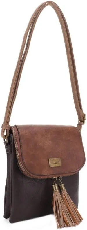 Liz Soto Kelsey Womens Crossbody Purse - Vegan Leather Over the Shoulder Bags with Tassels, Shoulder Cross Body Bag