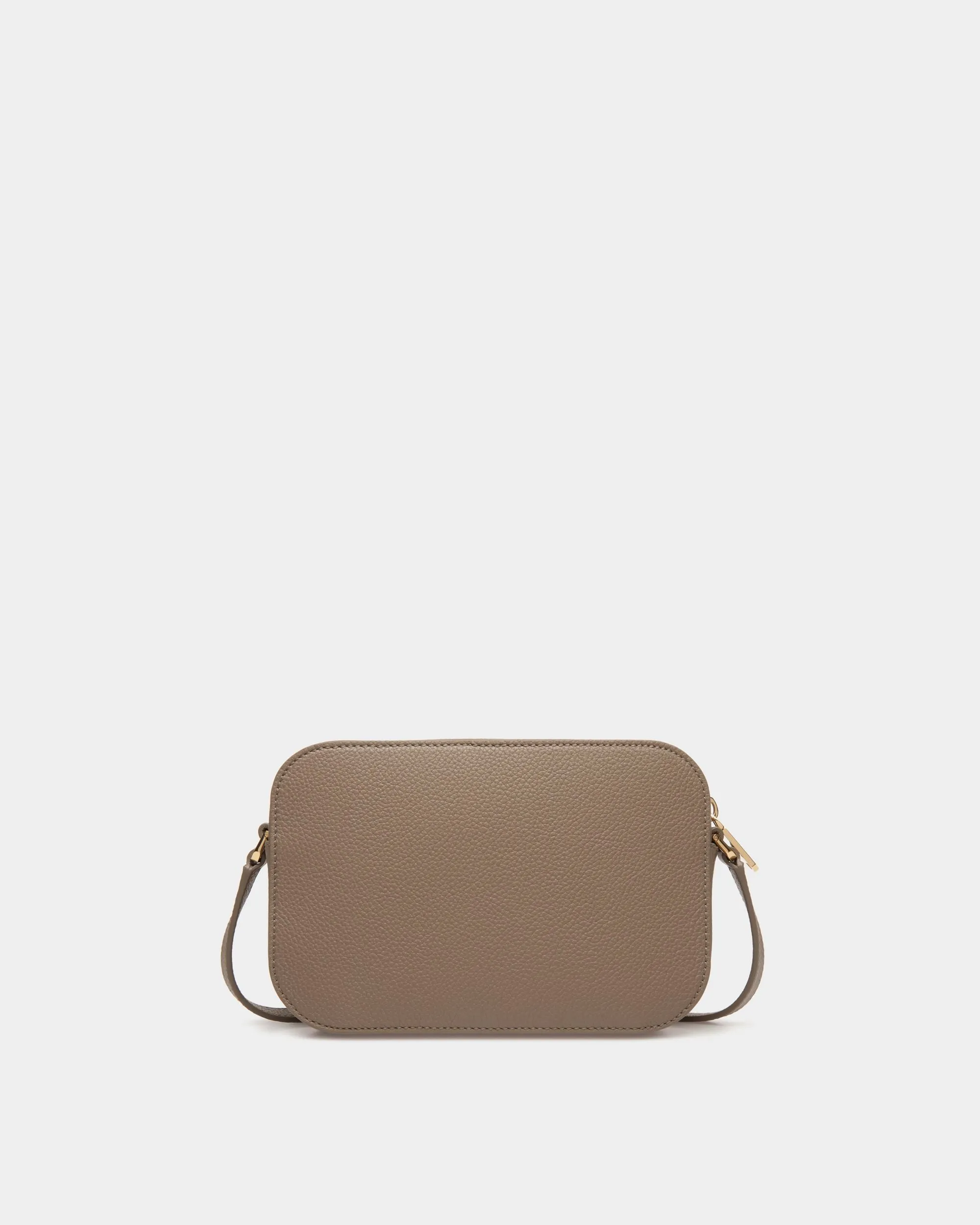 Lock Me Small Crossbody Bag in Taupe Grained Leather