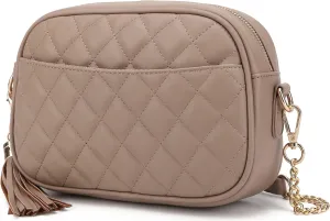 lola mae Quilted Crossbody Bag, Medium Lightweight Shoulder Purse Top Zipper Tassel Accent