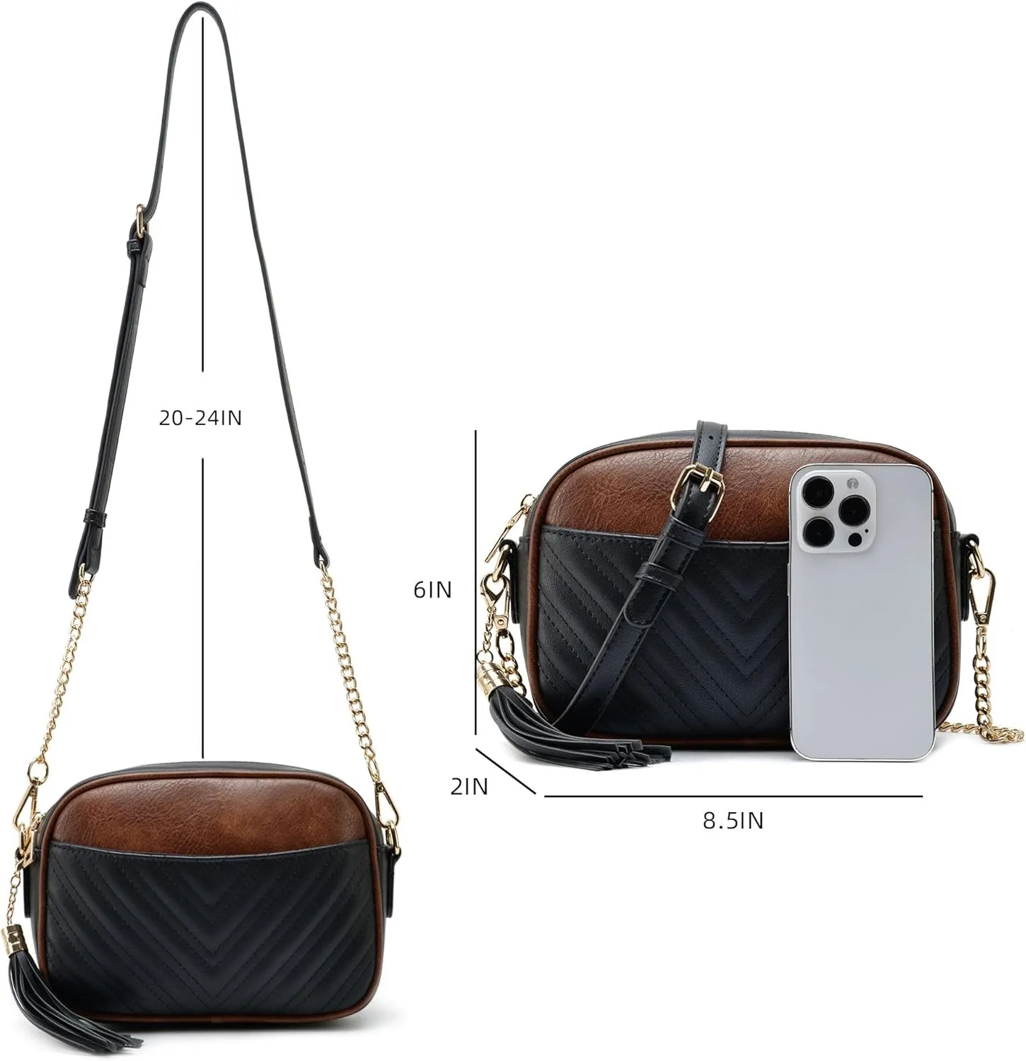 lola mae Quilted Crossbody Bag, Trendy Design Shoulder Purse