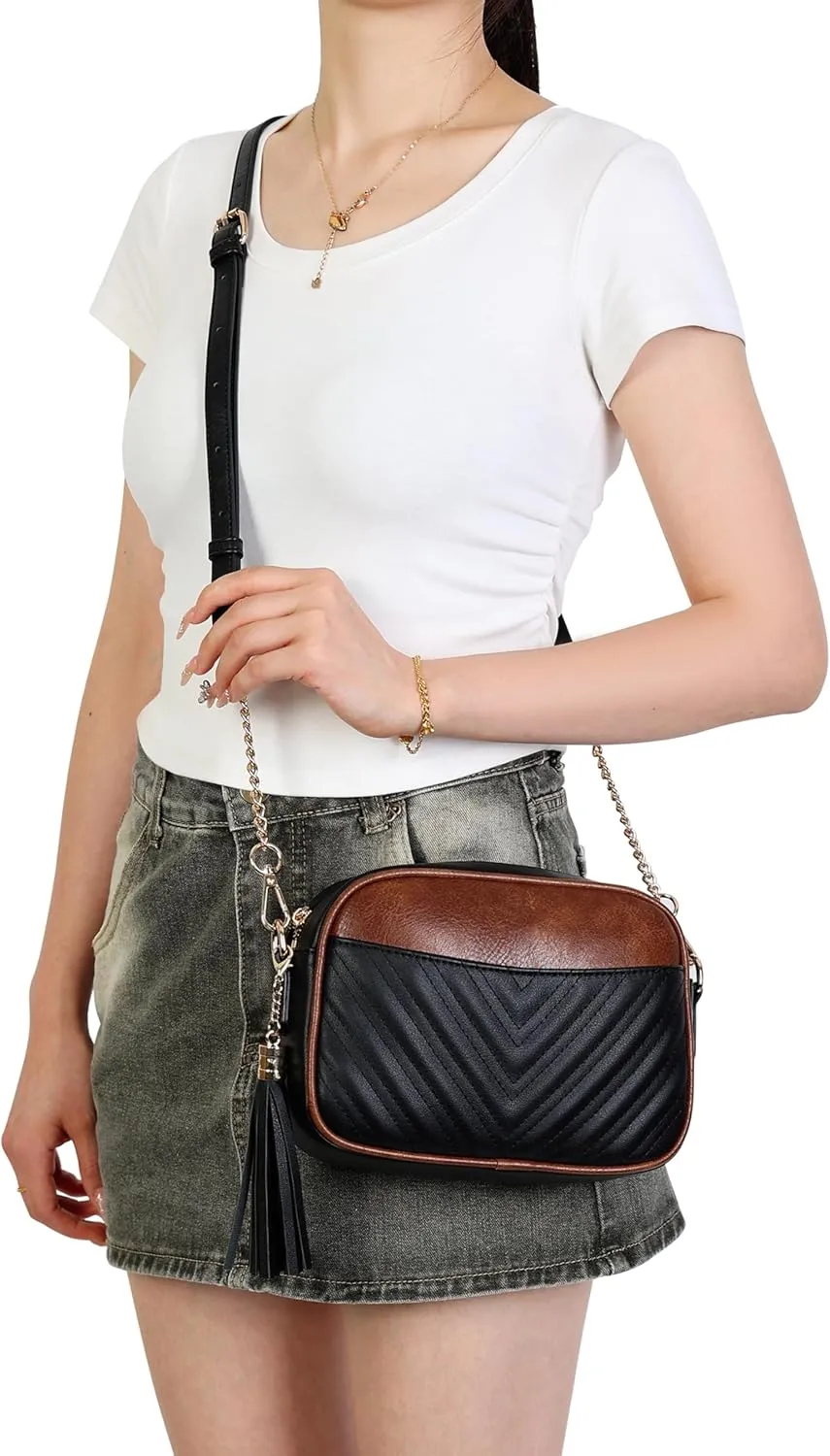 lola mae Quilted Crossbody Bag, Trendy Design Shoulder Purse