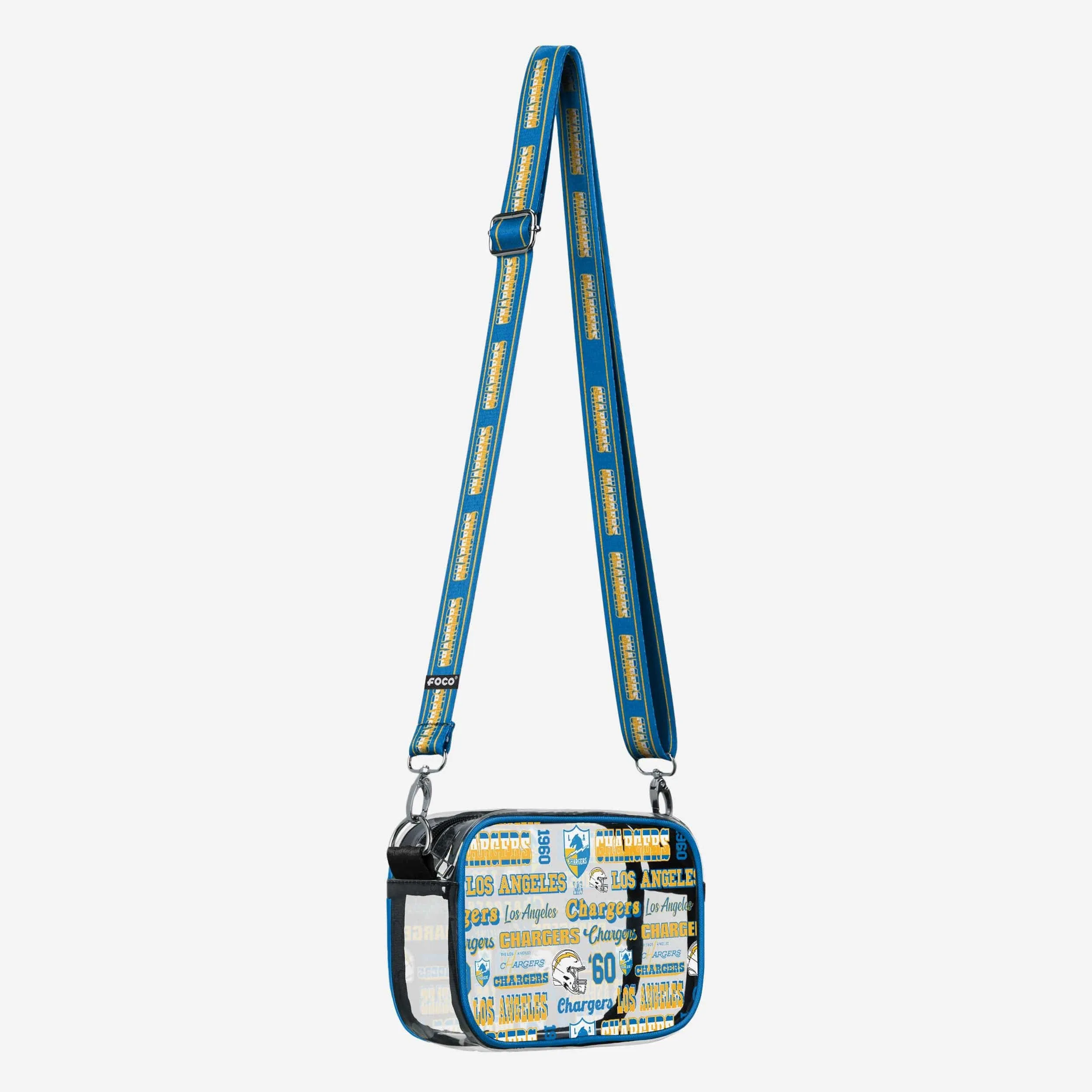 Los Angeles Chargers Repeat Retro Print Clear Crossbody Bag