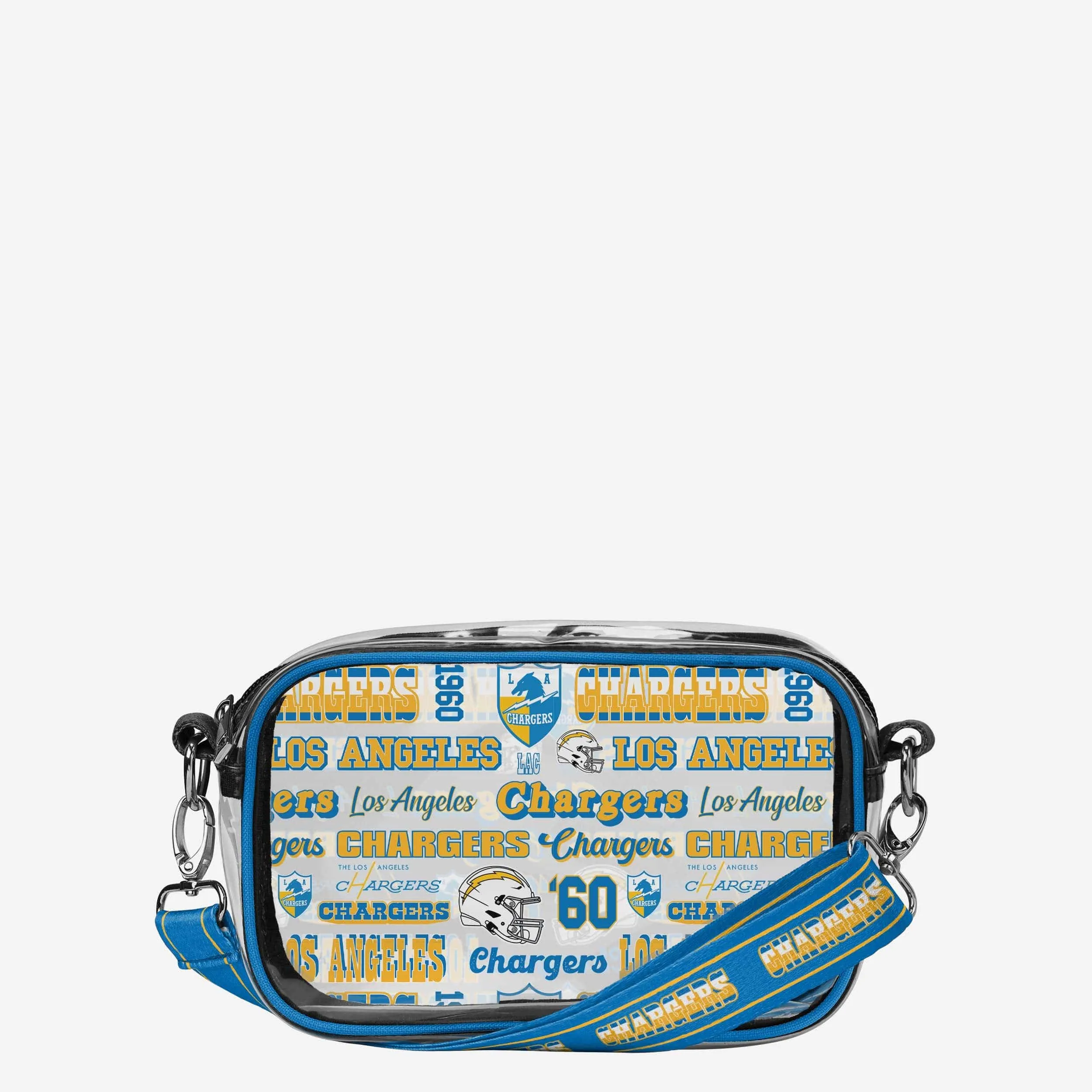 Los Angeles Chargers Repeat Retro Print Clear Crossbody Bag