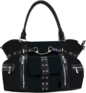 Lost Queen Rise Up Handcuff Vegan Edgy Punk Rock Black Crossbody Bag Purse