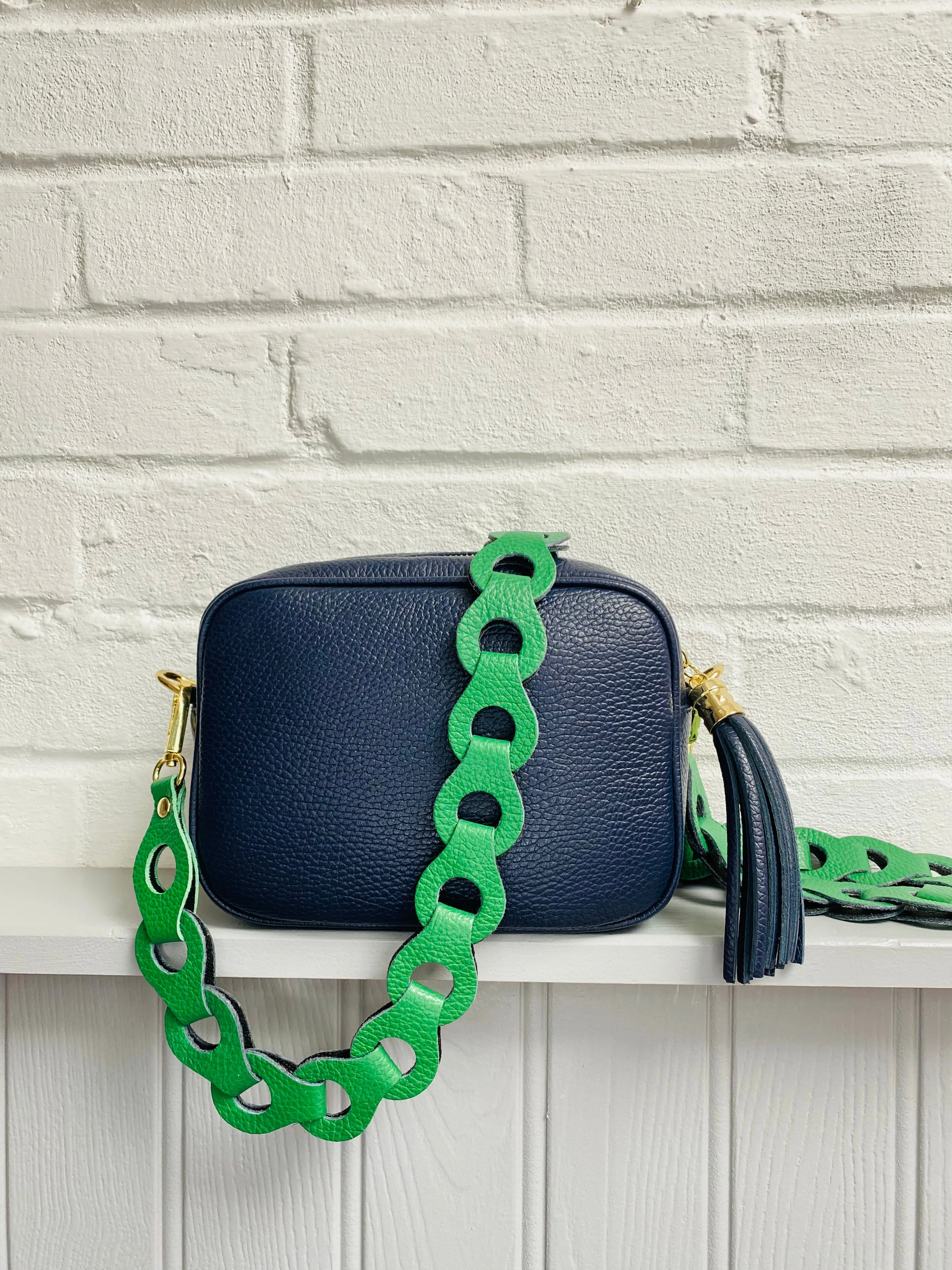 Lottie Leather Camera Bag | Navy
