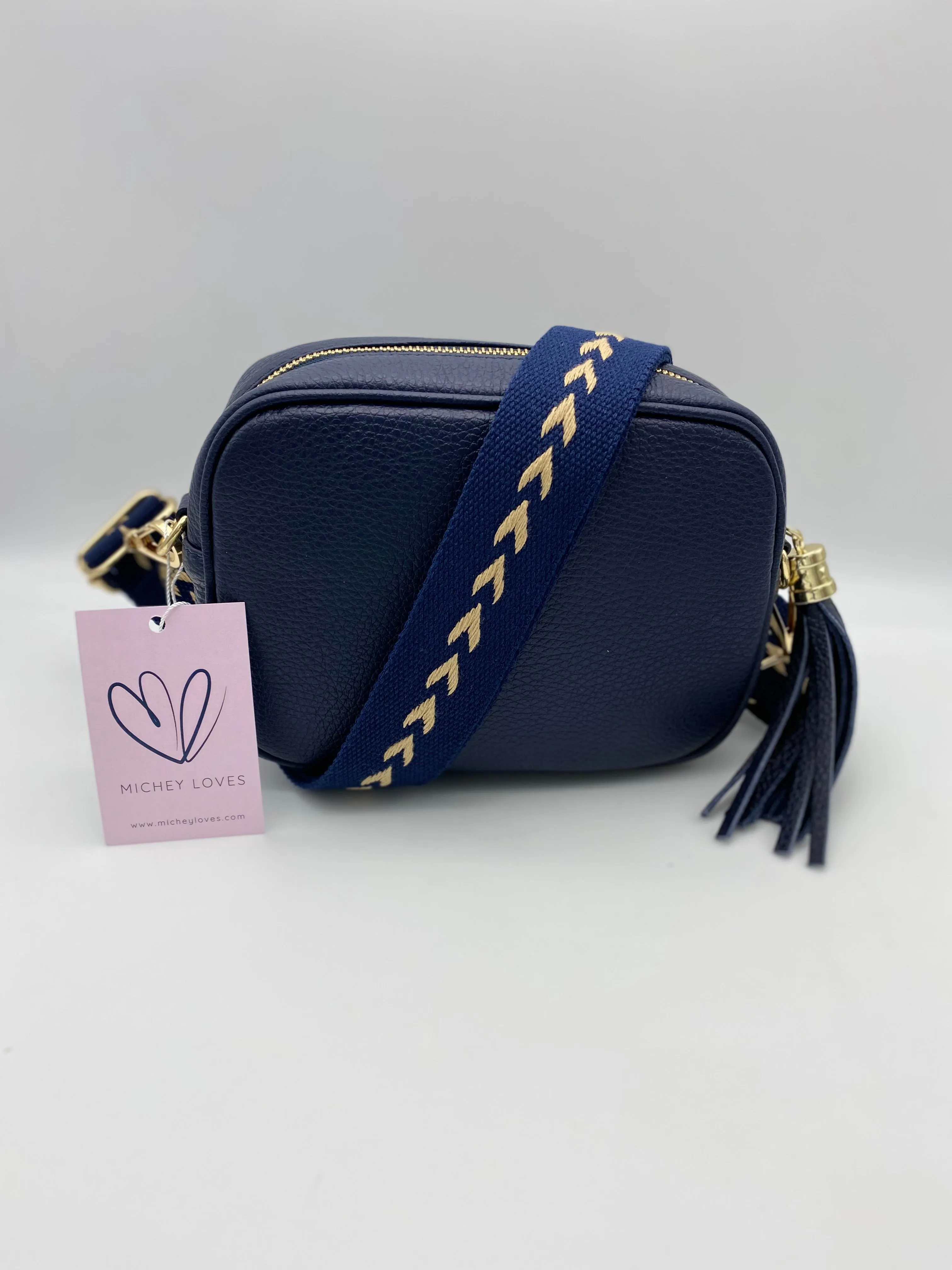 Lottie Leather Camera Bag | Navy