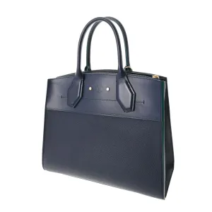 LOUIS VUITTON City Steamer MM Navy/Green Women's Leather Bag