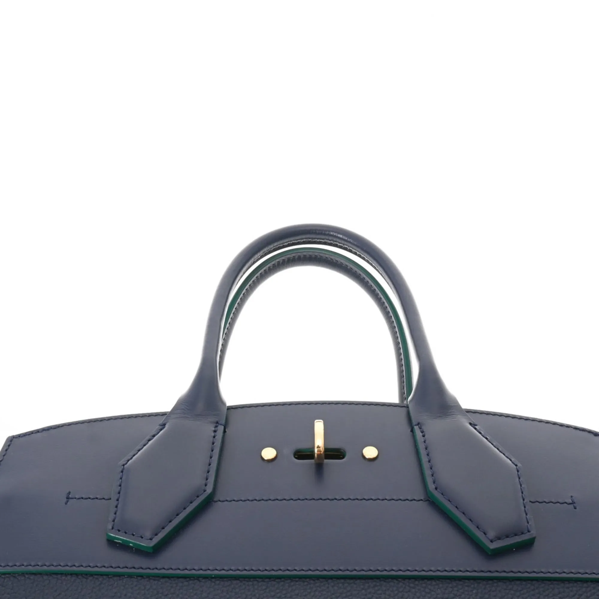 LOUIS VUITTON City Steamer MM Navy/Green Women's Leather Bag