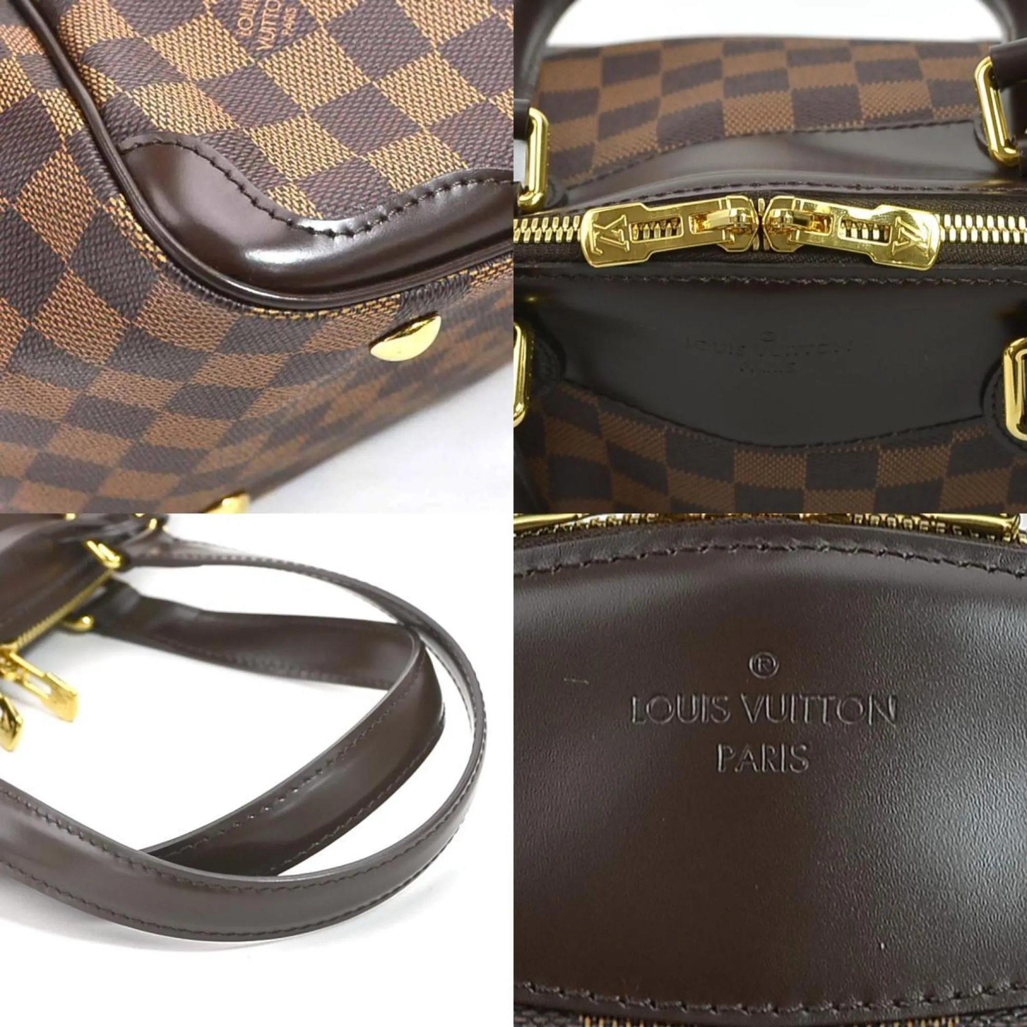 LOUIS VUITTON Handbag Damier Verona PM Canvas Brown Gold Women's N41117 e55814a