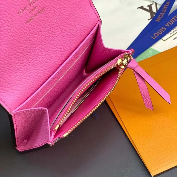 Louis Vuitton LV Unisex Rosalie Coin Purse Pink Monogram Empreinte Embossed Supple Grained Cowhide Leather