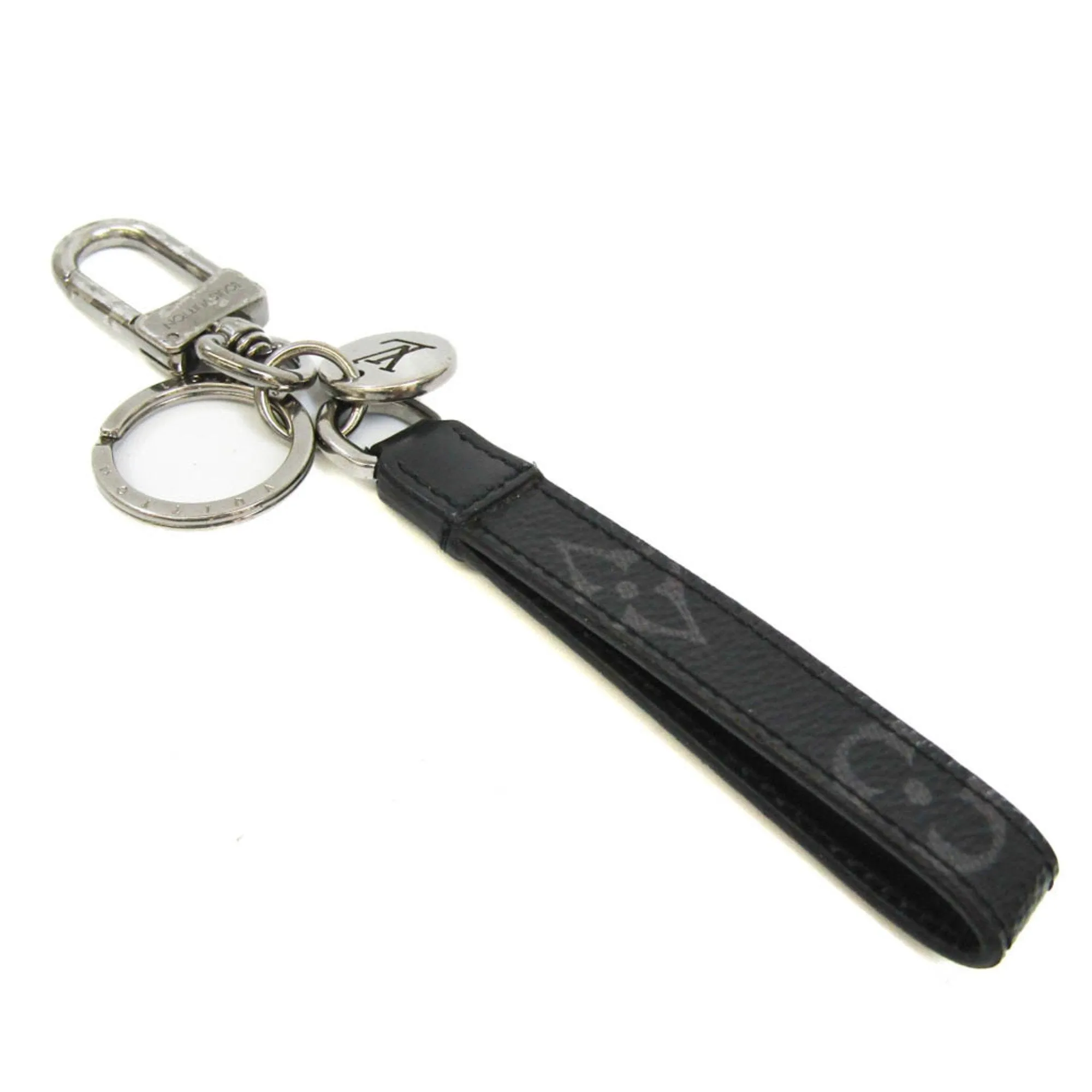 LOUIS VUITTON Monogram Eclipse MONOGRAM ECLIPSE DRAGONNE BAG CHARM & KEY HOLDER M61950 Keyring [Black]