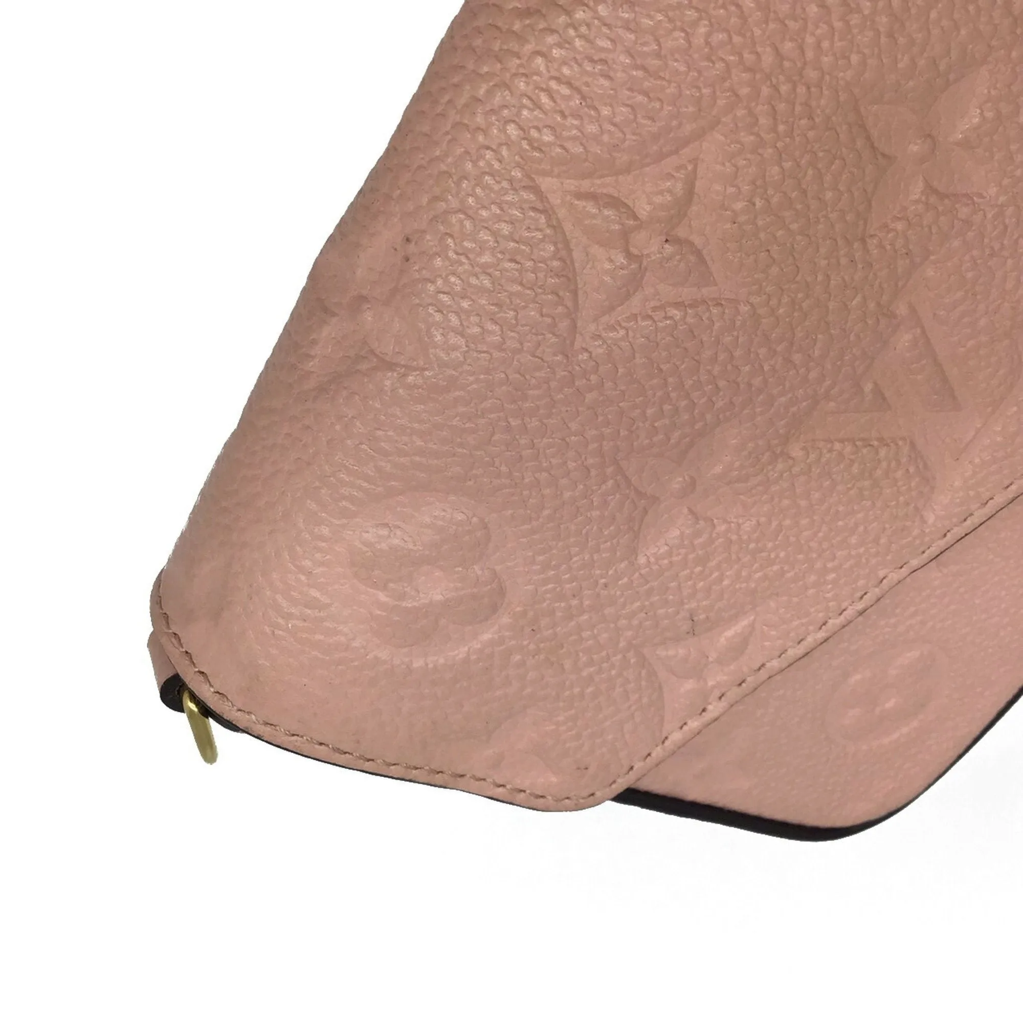LOUIS VUITTON Monogram Implant Pochette Felicie M67856 Chain Wallet Bag Pink G Hardware Gold Rose Ballerine Women's