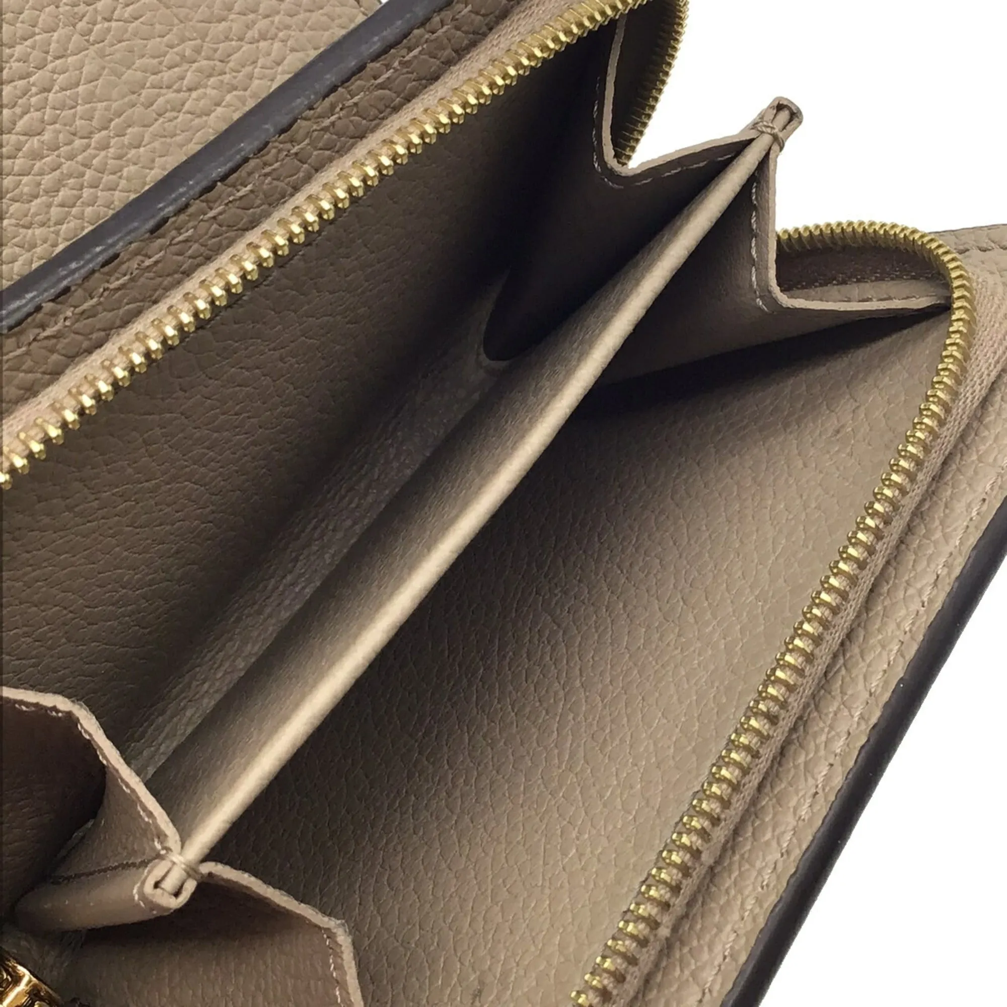 LOUIS VUITTON Monogram Implant Portefeuille Claire M80152 Bifold Wallet Compact Leather Tourtrell Greige Women's