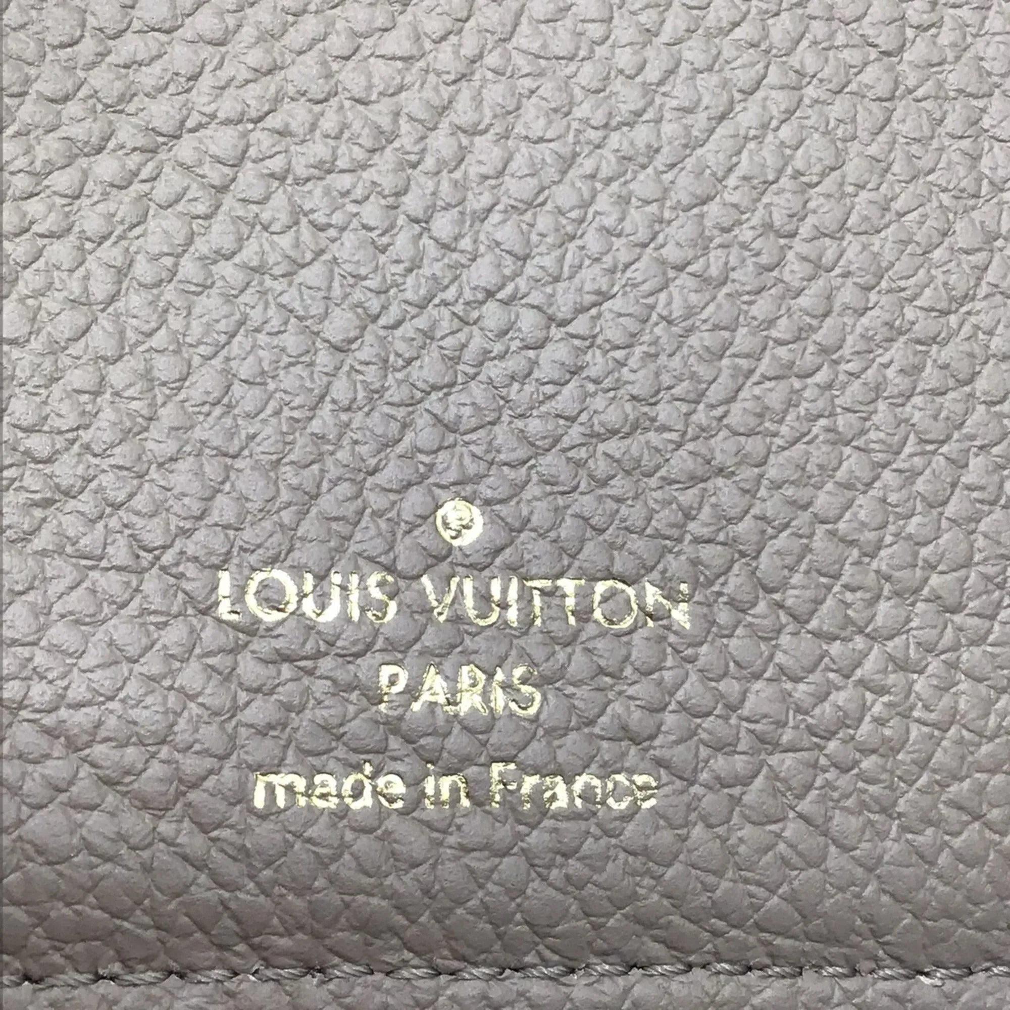 LOUIS VUITTON Monogram Implant Portefeuille Claire M80152 Bifold Wallet Compact Leather Tourtrell Greige Women's