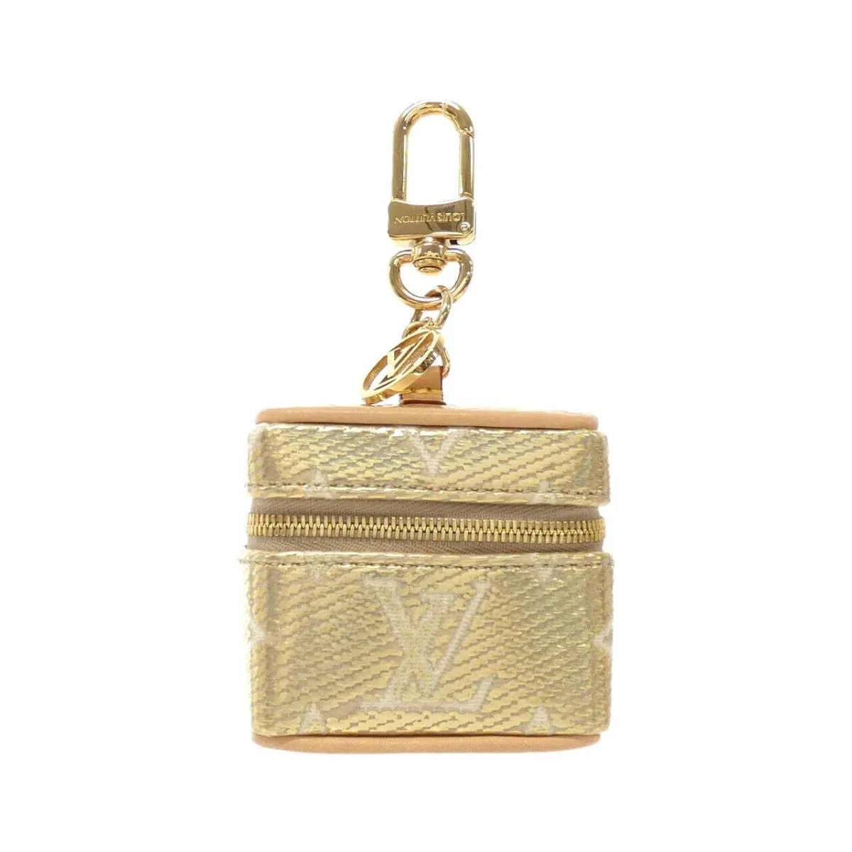 Louis Vuitton Monogram Laminated Jacquard Visitor Sack Micro Vanity Monogram M01377 Keyring