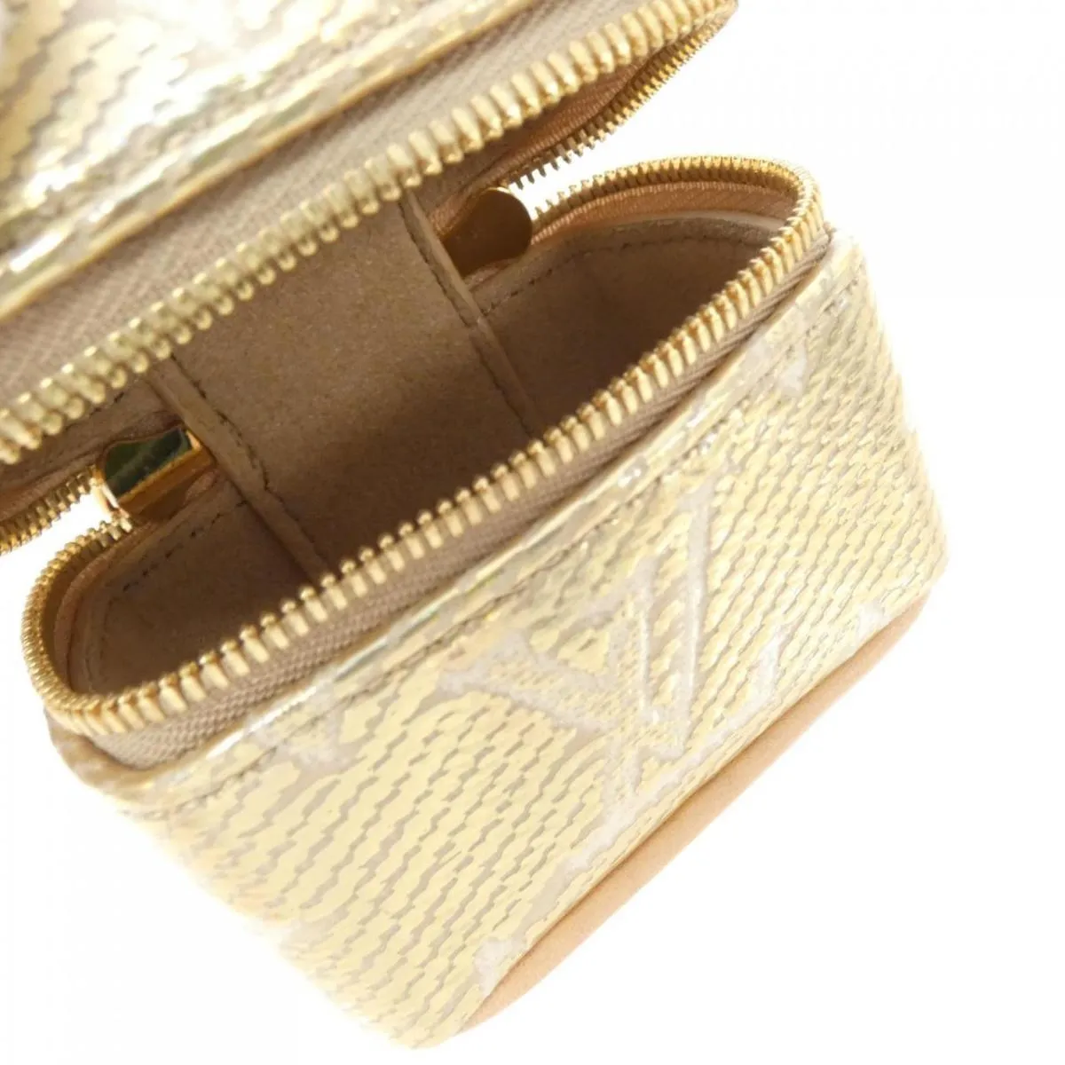 Louis Vuitton Monogram Laminated Jacquard Visitor Sack Micro Vanity Monogram M01377 Keyring