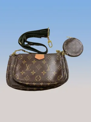 Louis Vuitton Monogram Three-in-One Bag Crossbody Brown