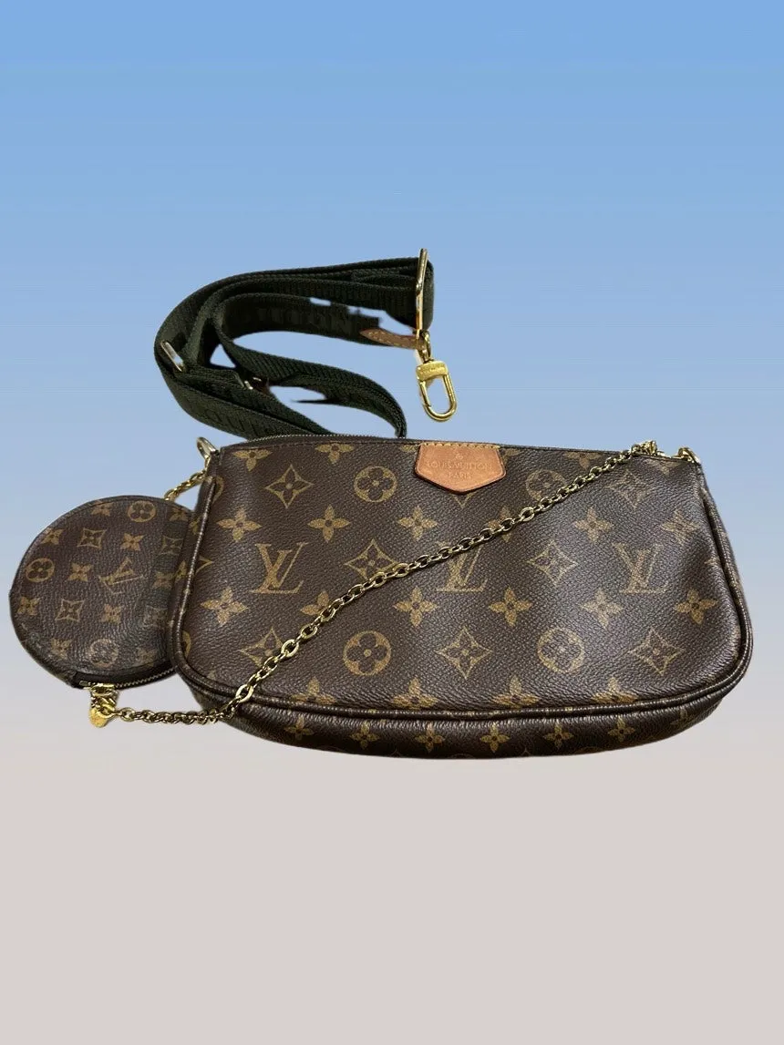 Louis Vuitton Monogram Three-in-One Bag Crossbody Brown