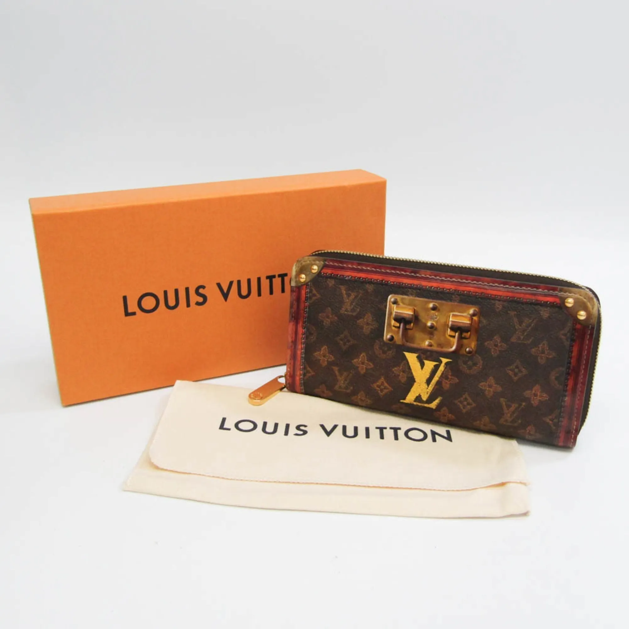 LOUIS VUITTON Monogram Zippy Wallet Trunk Time M52746 Women,Men Monogram Long Wallet [bi-fold] Brown