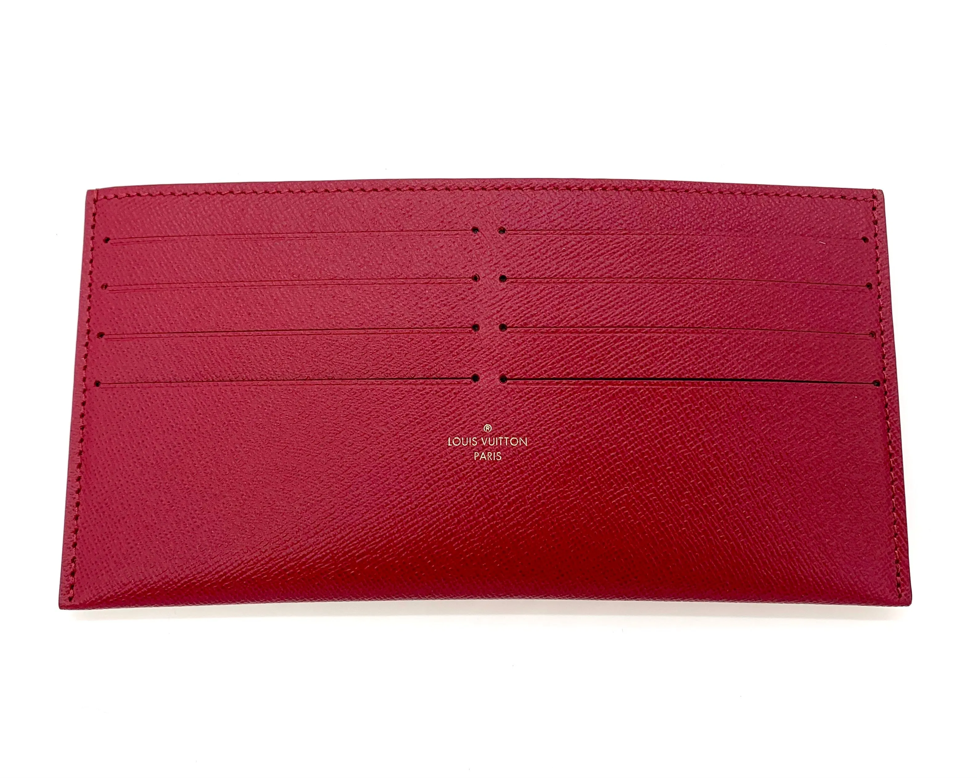 LOUIS VUITTON RED LEATHER CARD HOLDER
