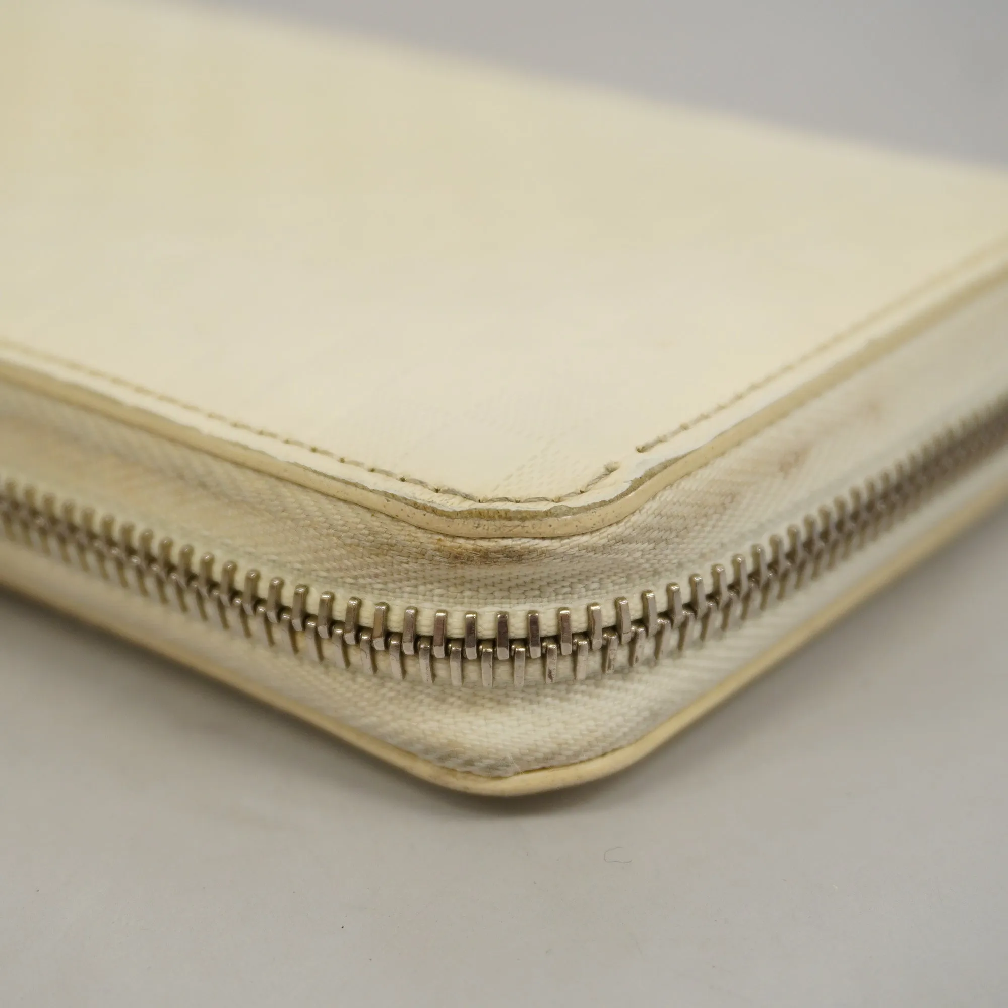 LOUIS VUITTONAuth  Damier Facet Zippy Wallet Creme M94400 Women's Long Wallet