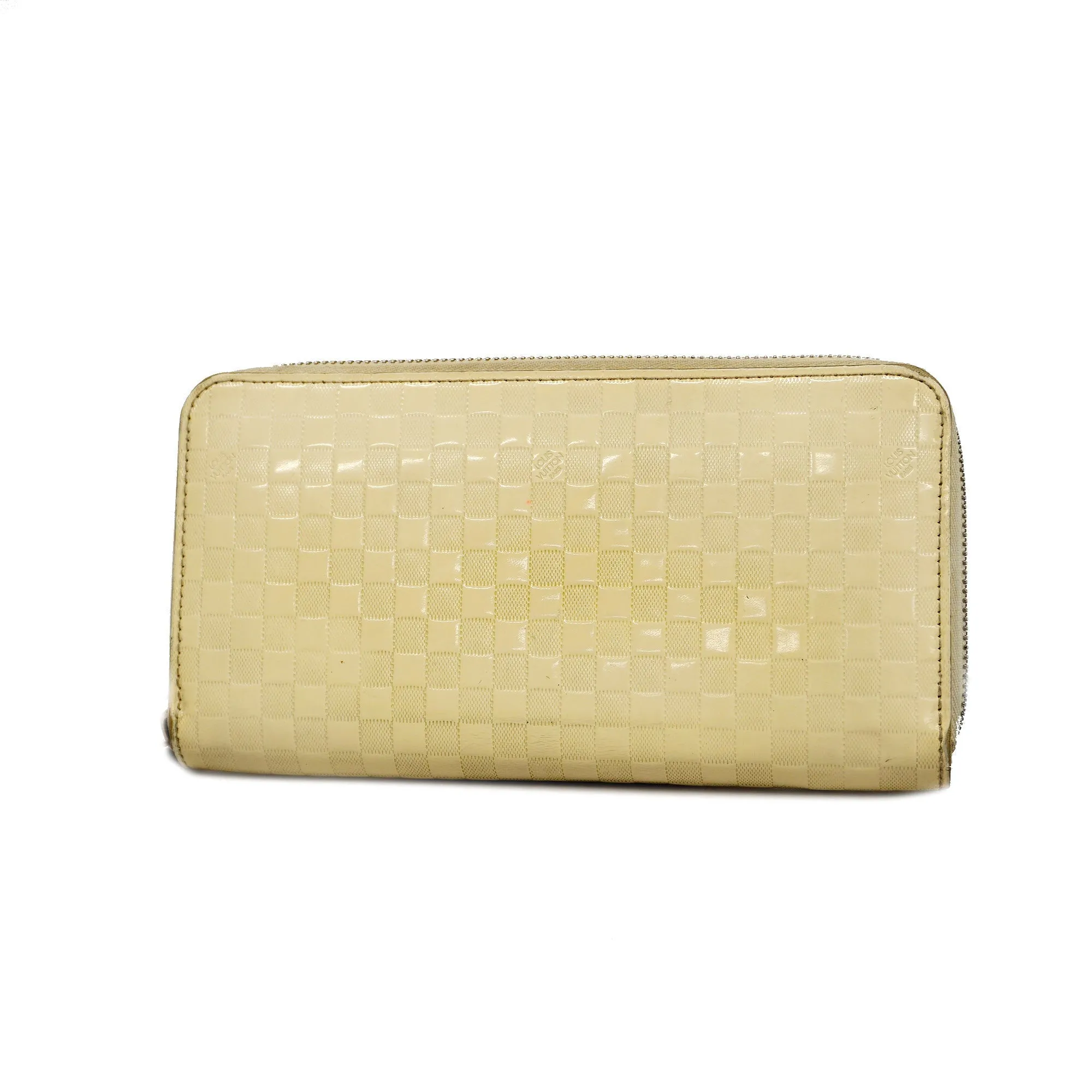 LOUIS VUITTONAuth  Damier Facet Zippy Wallet Creme M94400 Women's Long Wallet