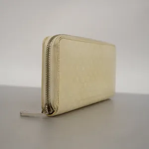 LOUIS VUITTONAuth  Damier Facet Zippy Wallet Creme M94400 Women's Long Wallet