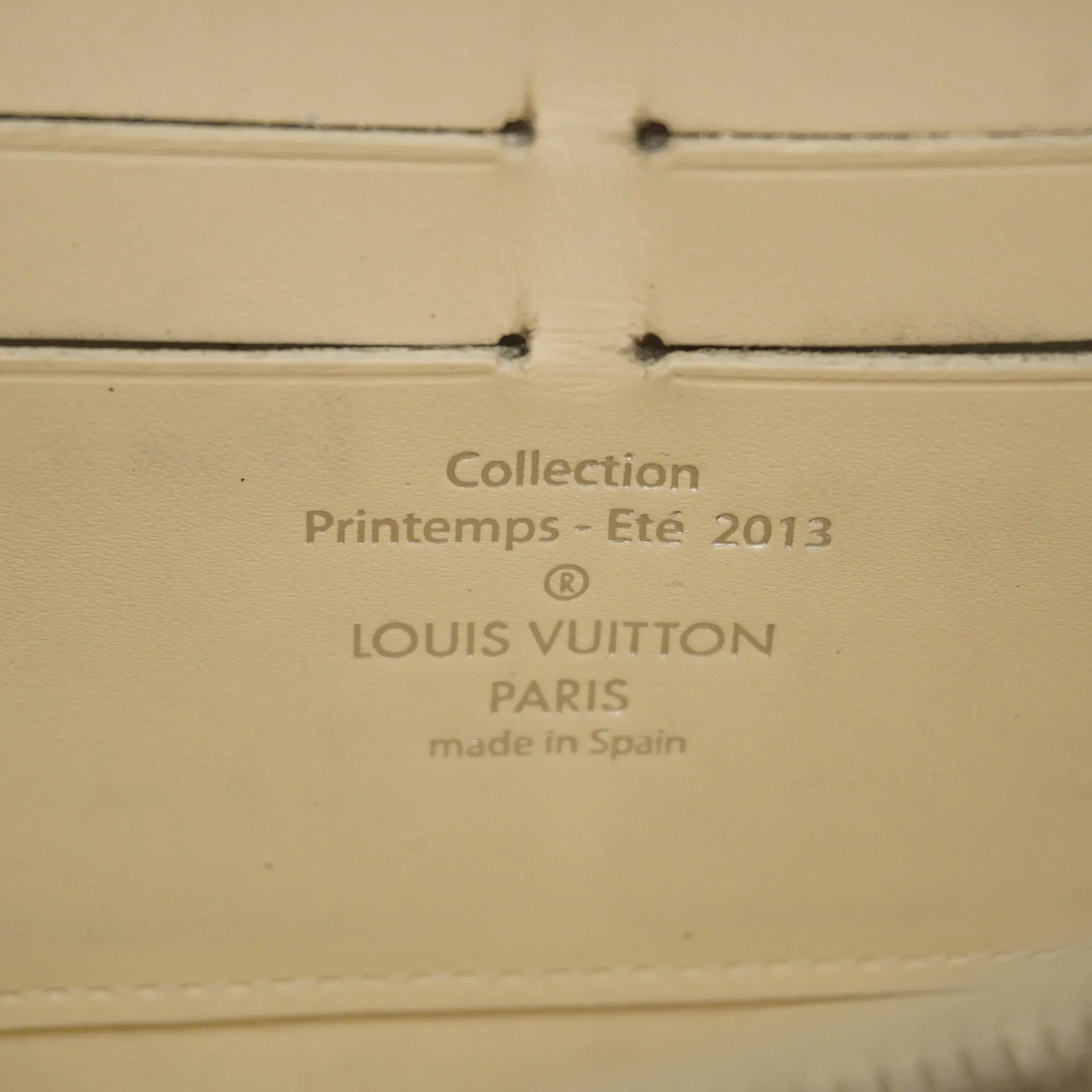 LOUIS VUITTONAuth  Damier Facet Zippy Wallet Creme M94400 Women's Long Wallet