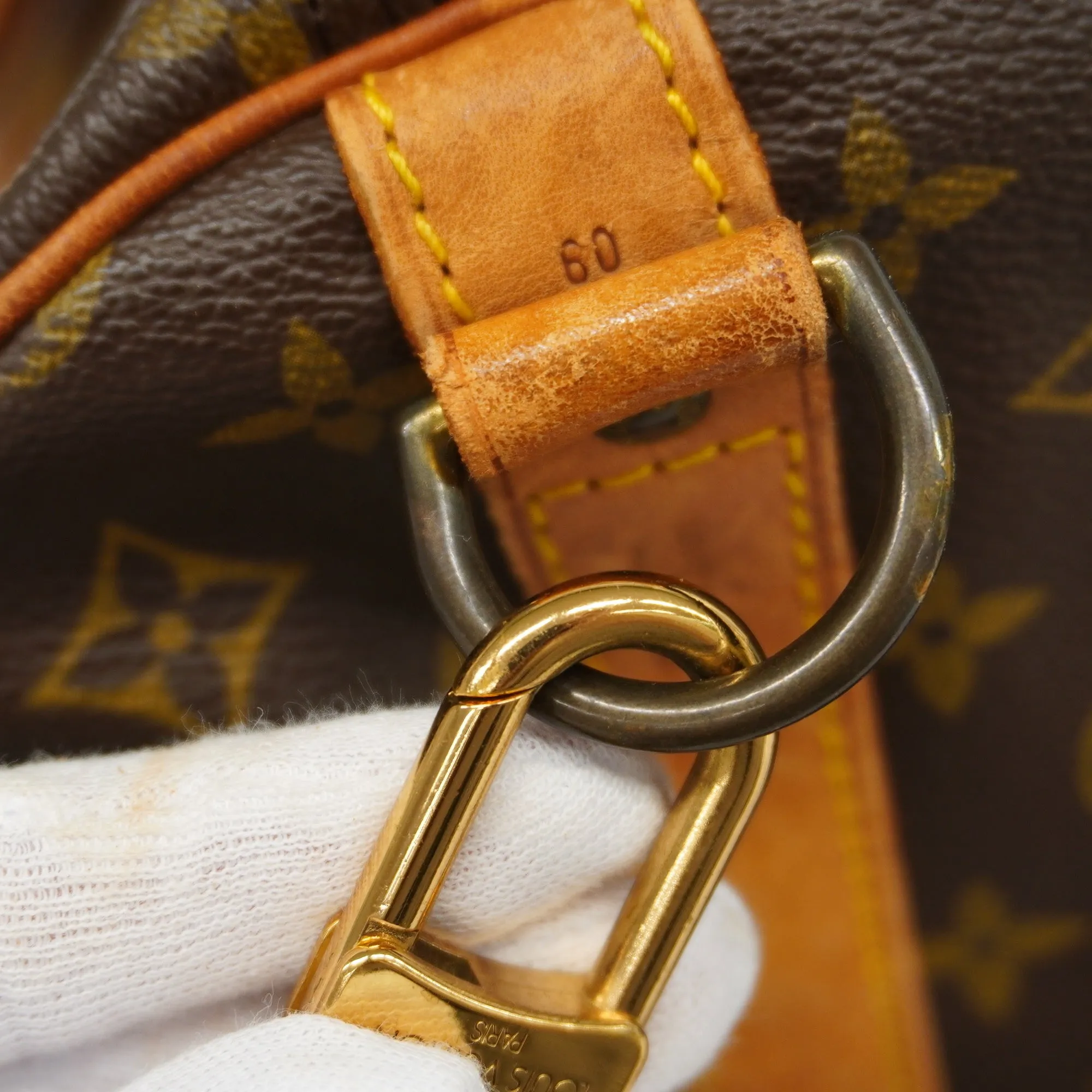 LOUIS VUITTONAuth  Monogram Keepall Bandouliere 60 M41412 Boston Bag